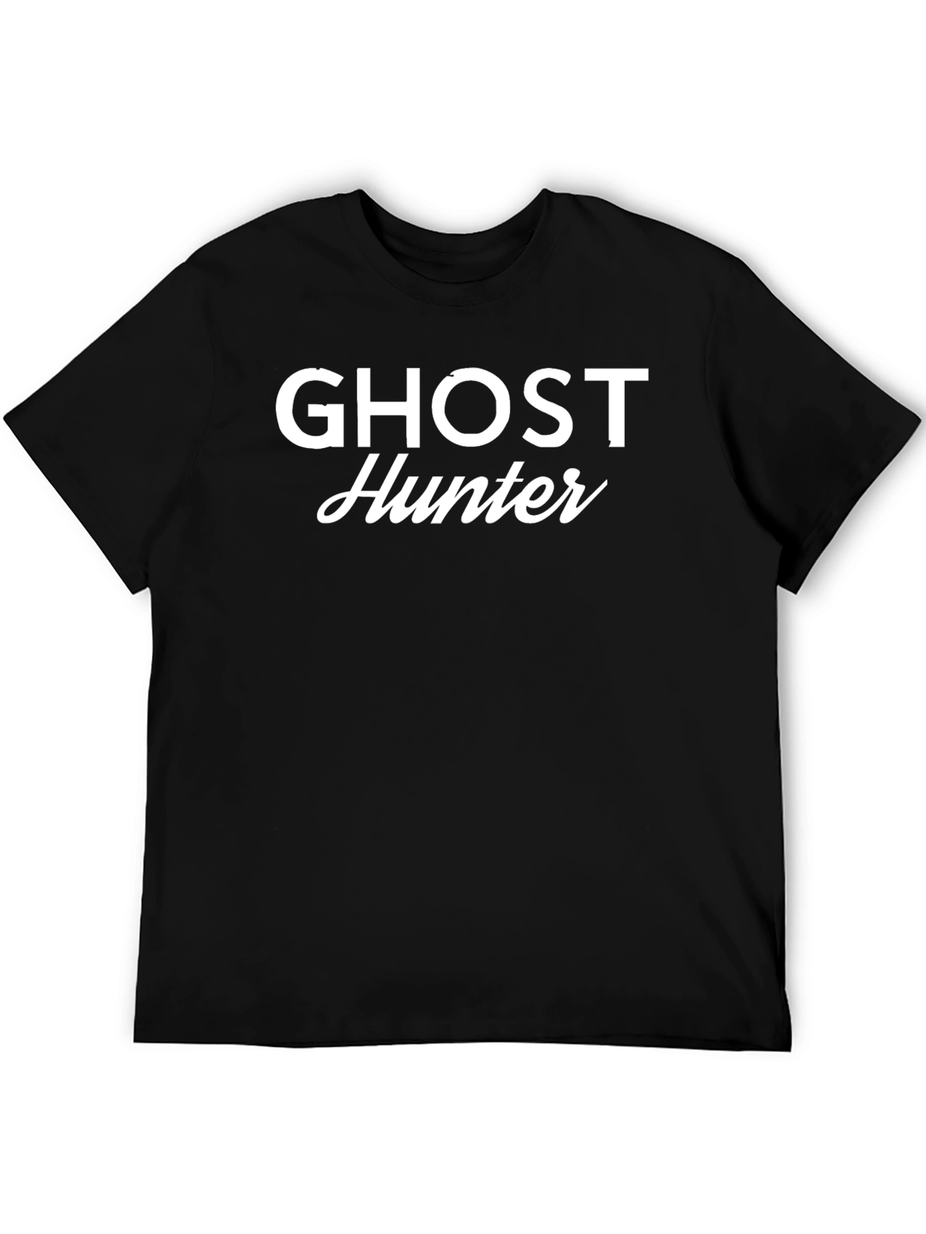Ghost Hunter Graphic Tee - Black Cotton T-Shirt