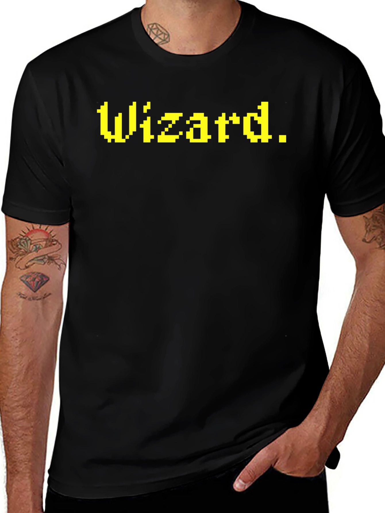 Wizard Pixel Art T-Shirt - Retro Gaming Style