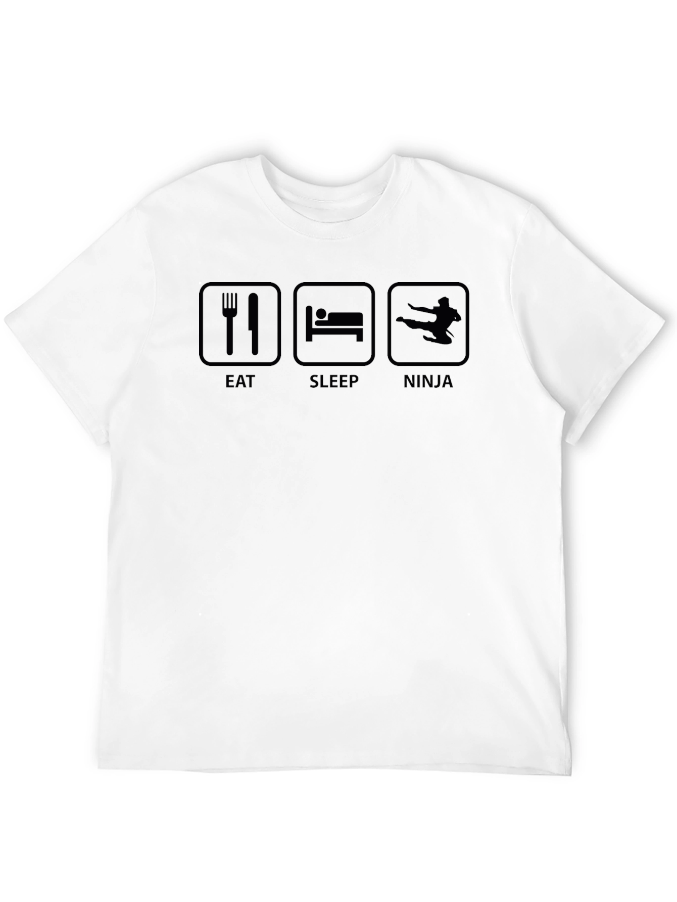 Eat Sleep Ninja Black Graphic T-Shirt
