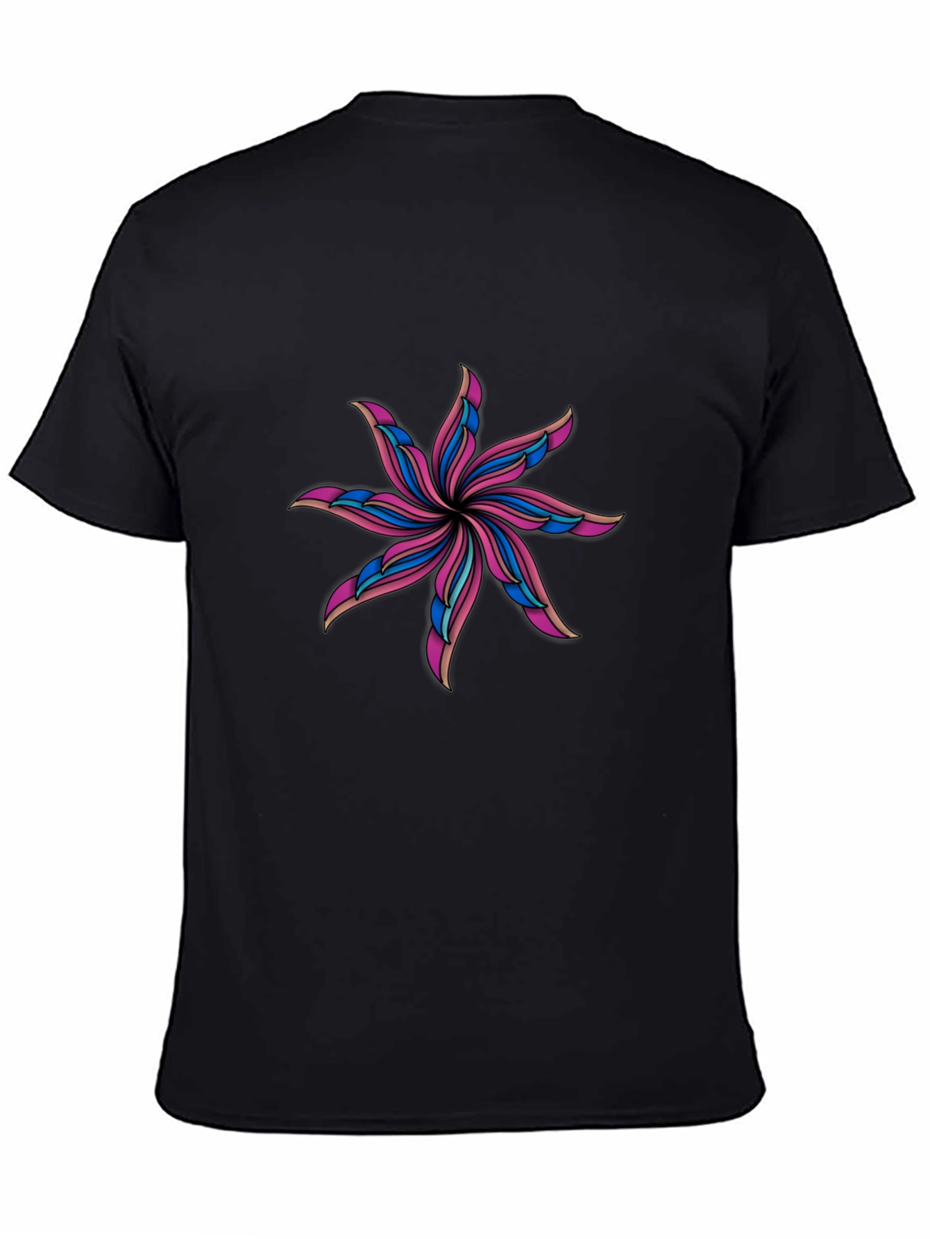 Abstract Flower Graphic Black T-Shirt