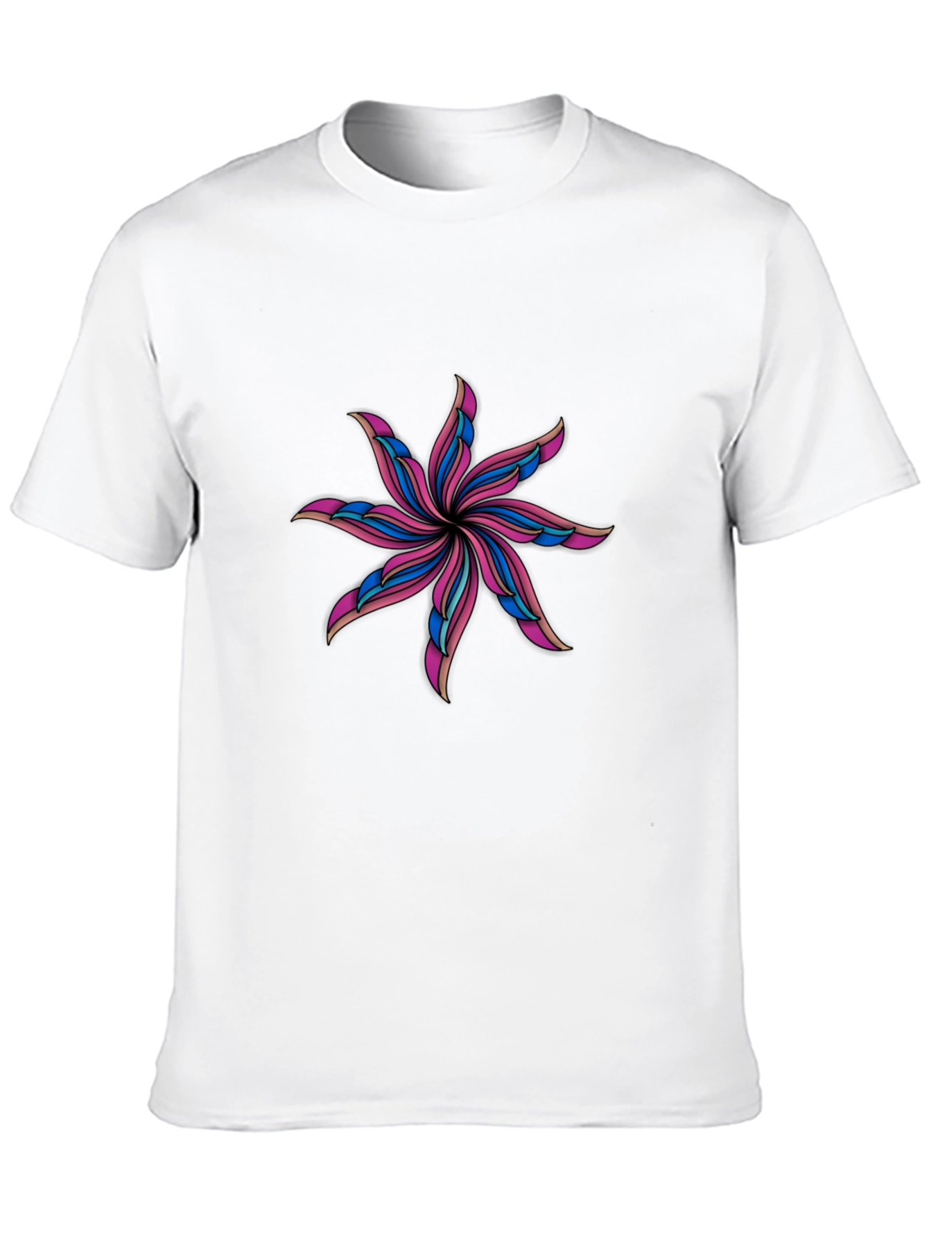 Abstract Flower Graphic Black T-Shirt