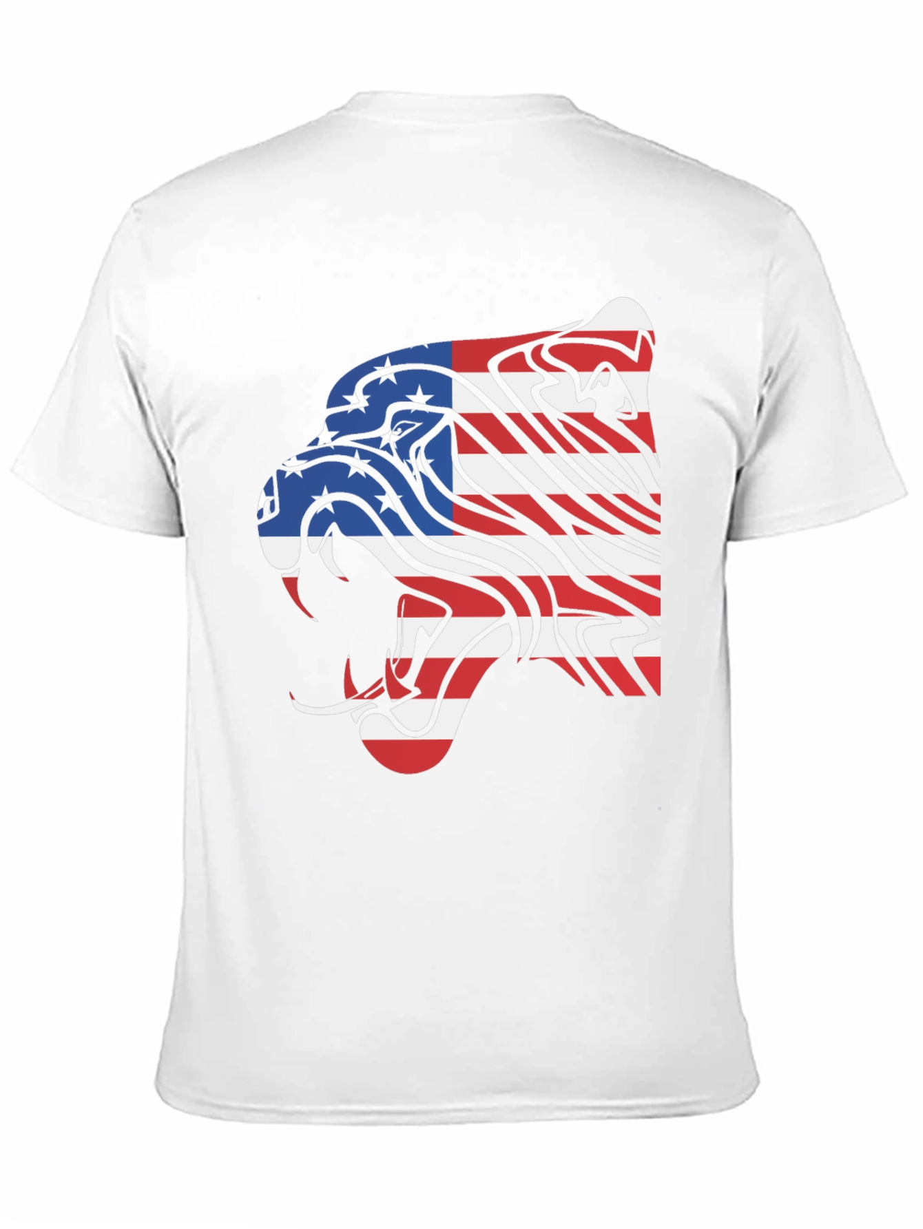 American Flag Lion Graphic Tee - Black