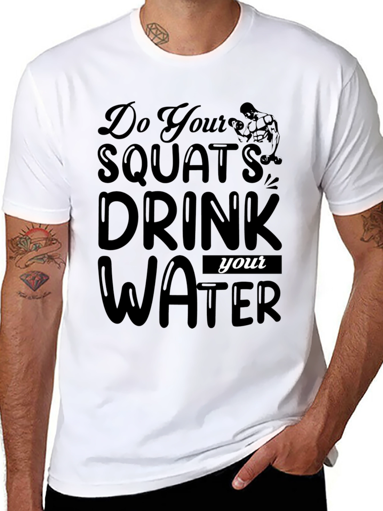 Squats & Hydration Black T-Shirt