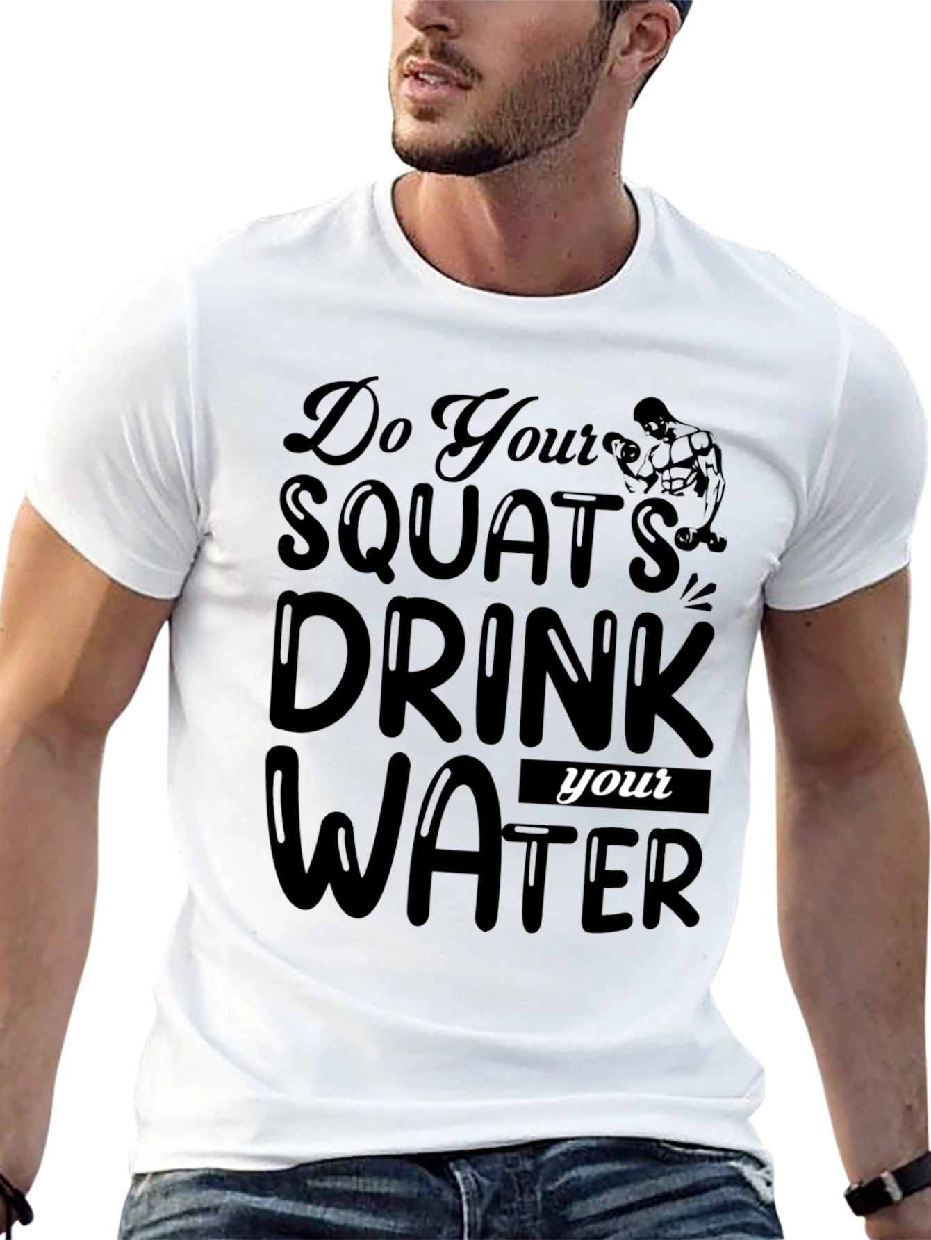 Squats & Hydration Black T-Shirt