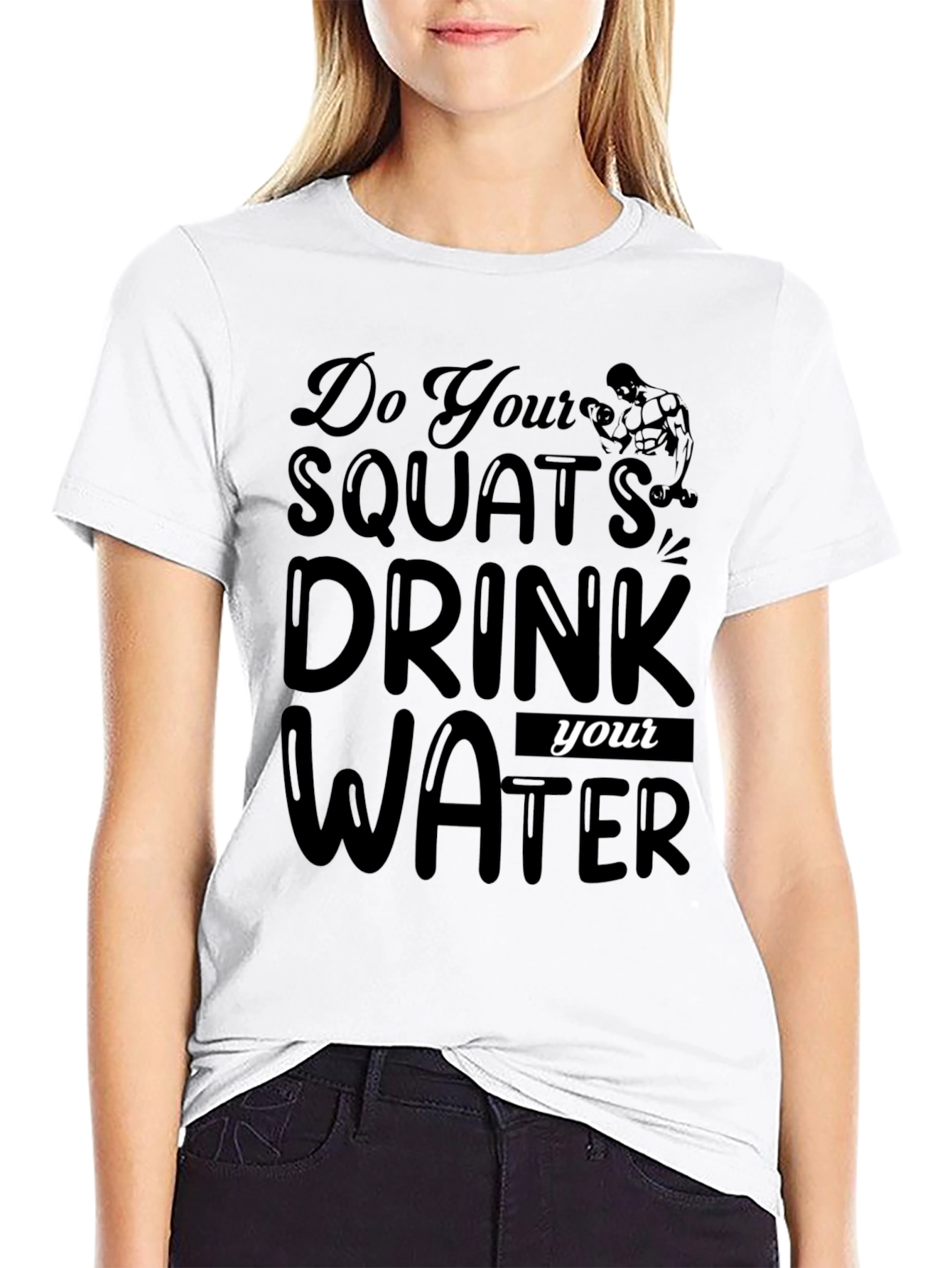 Squats & Hydration Black T-Shirt