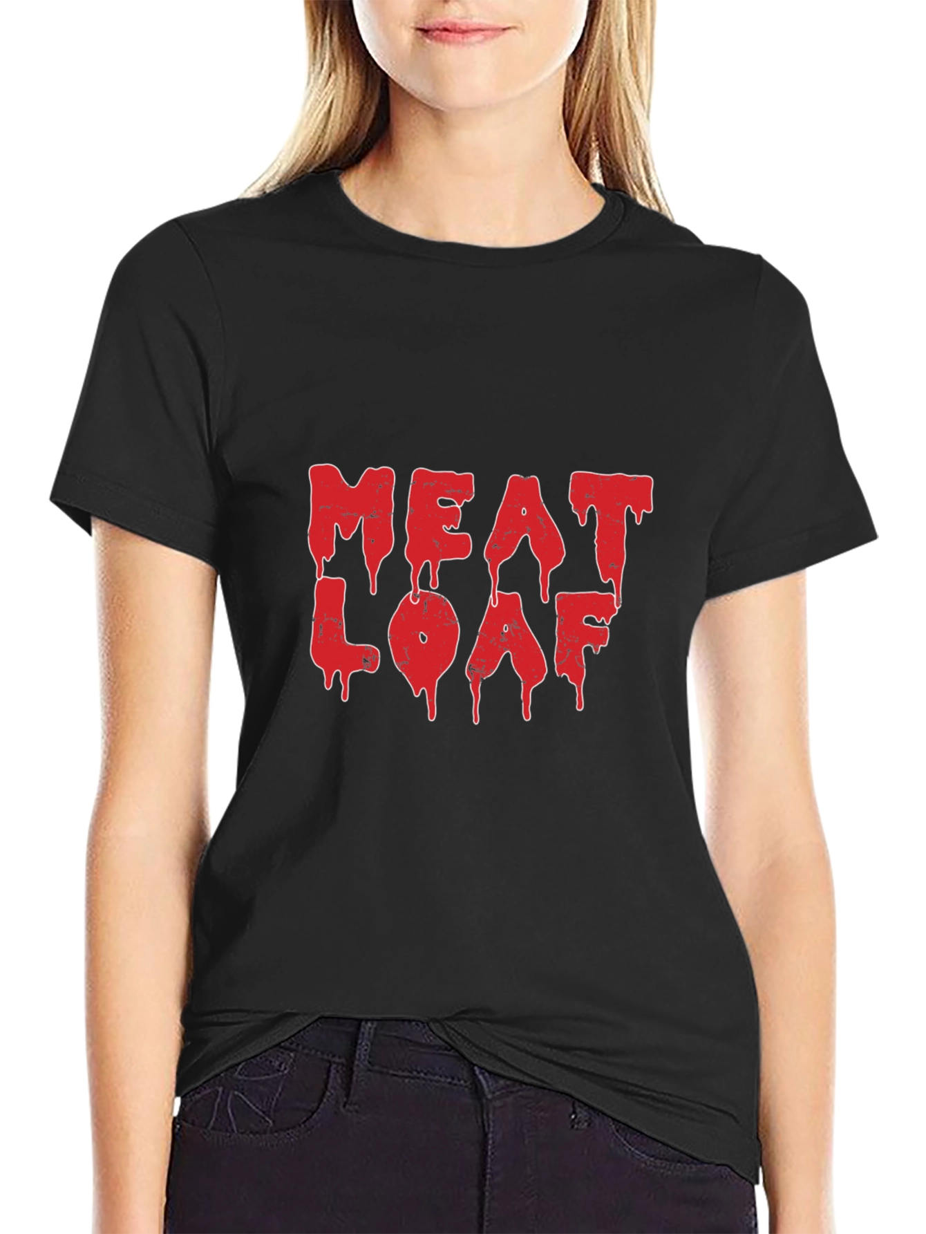 Meat Loaf Red Logo Black T-Shirt