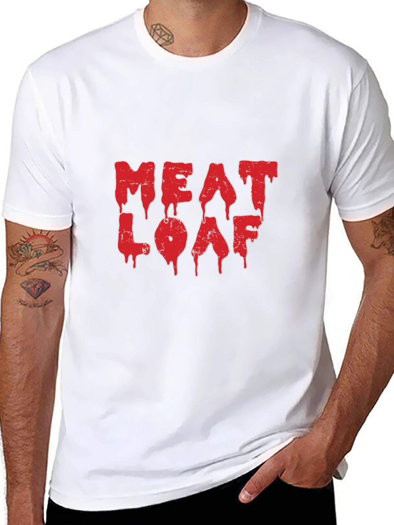 Meat Loaf Red Logo Black T-Shirt