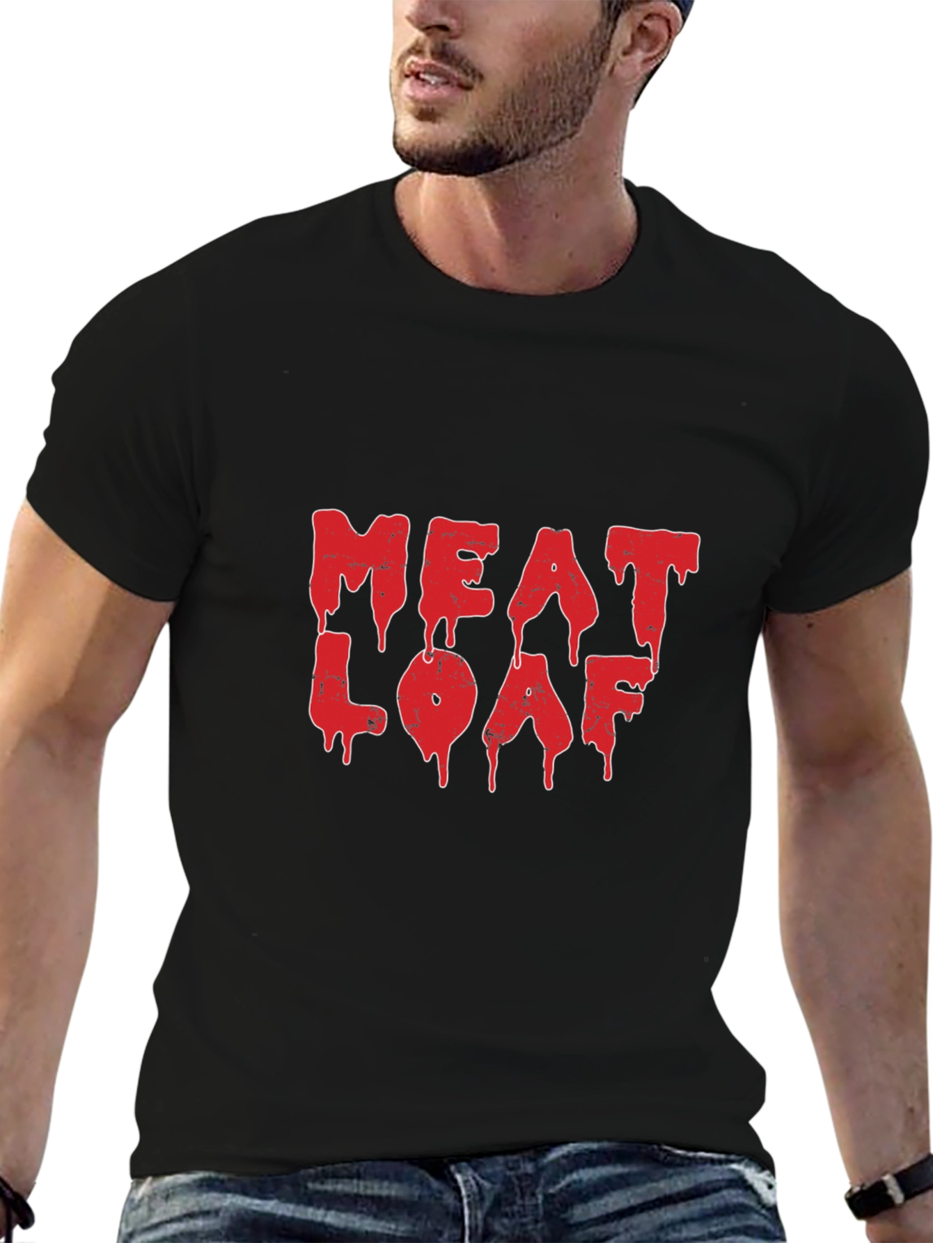 Meat Loaf Red Logo Black T-Shirt
