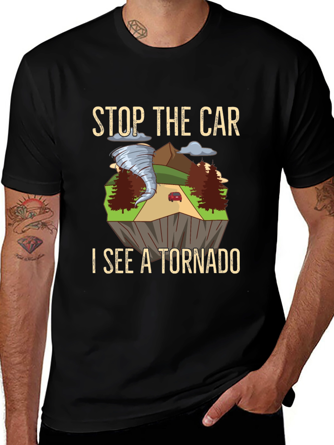 Stop The Car Tornado Graphic T-Shirt
