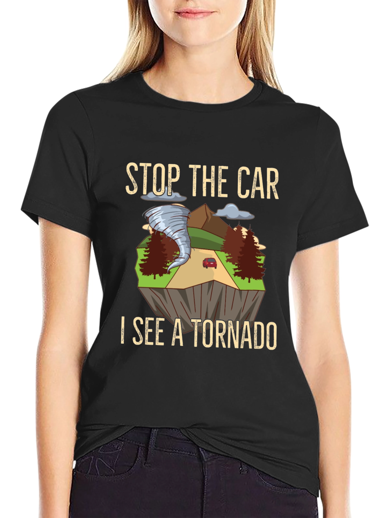 Stop The Car Tornado Graphic T-Shirt