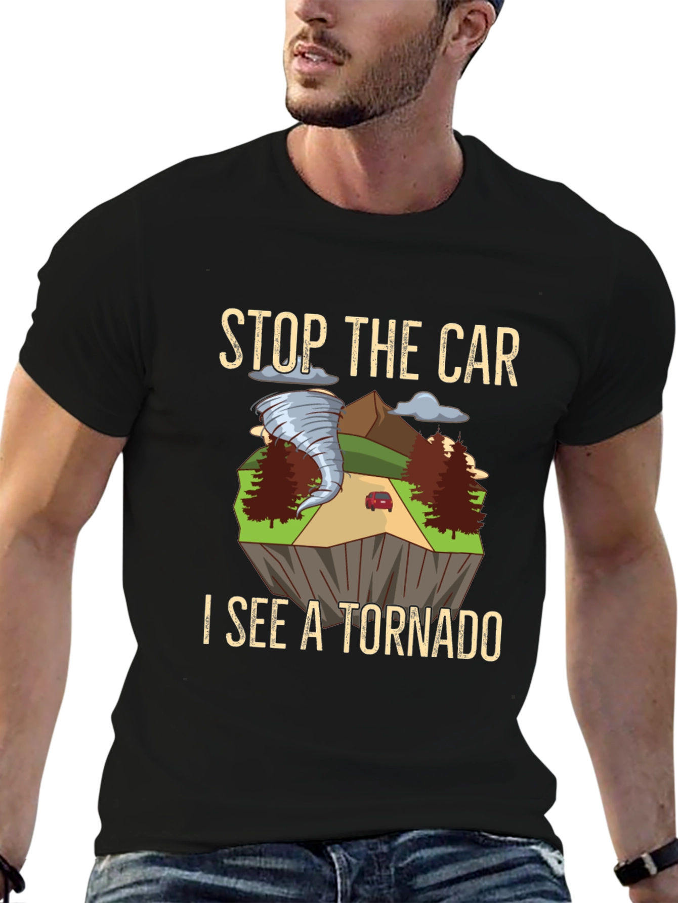 Stop The Car Tornado Graphic T-Shirt