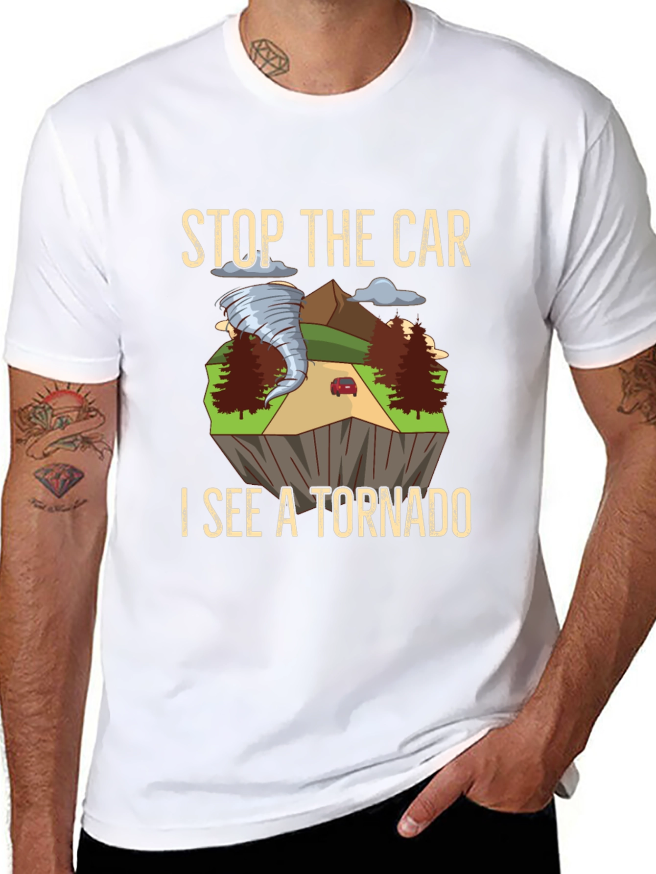 Stop The Car Tornado Graphic T-Shirt
