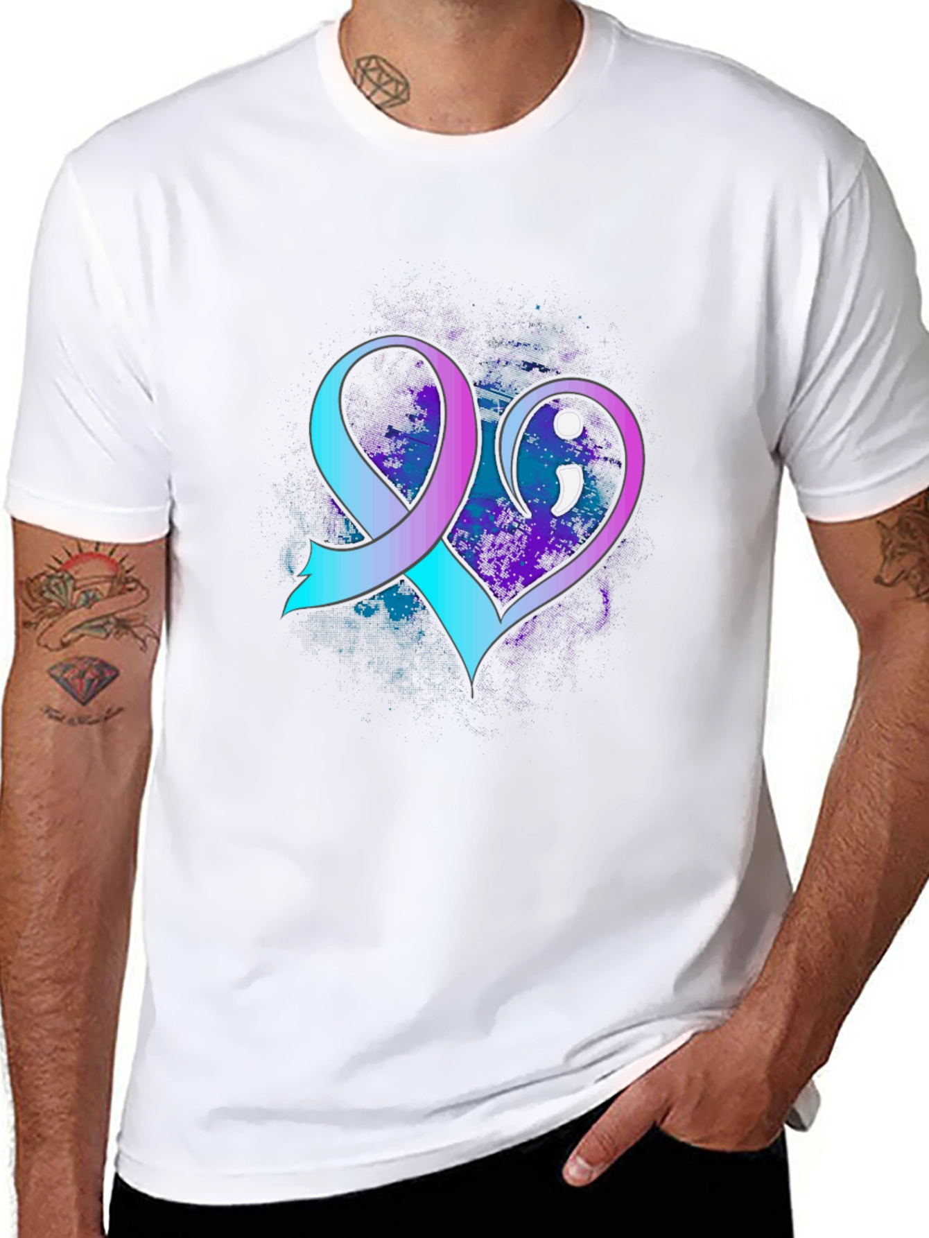 Suicide Awareness Ribbon Heart Graphic Tee