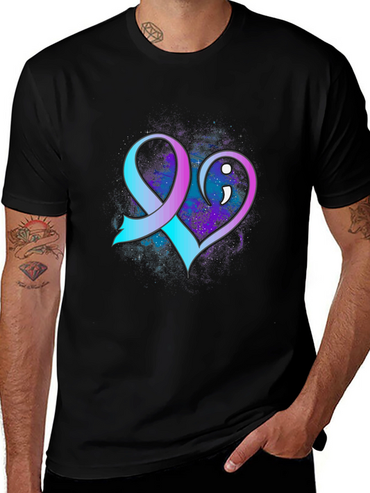 Suicide Awareness Ribbon Heart Graphic Tee