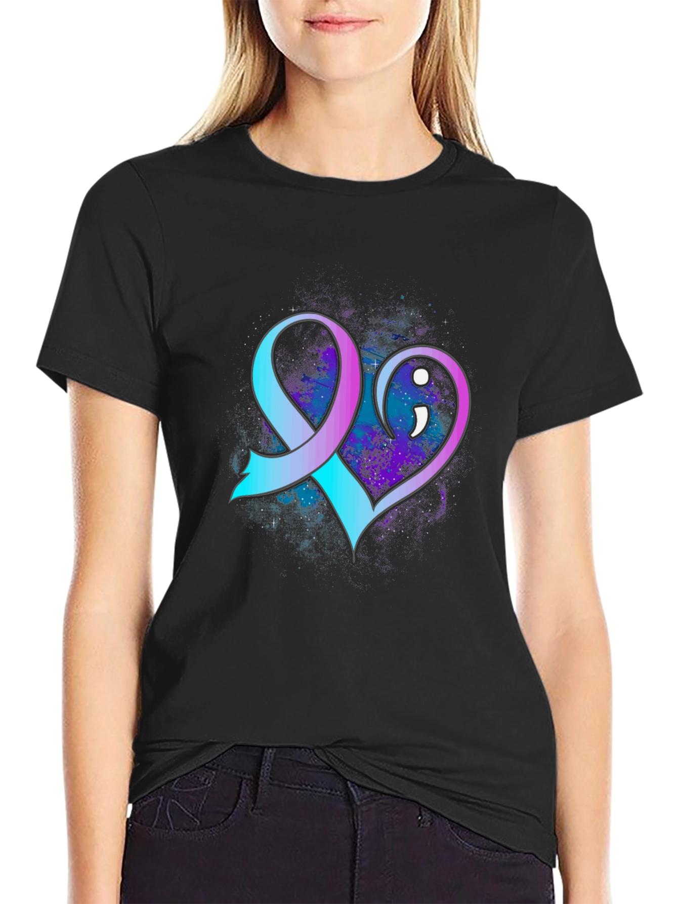 Suicide Awareness Ribbon Heart Graphic Tee