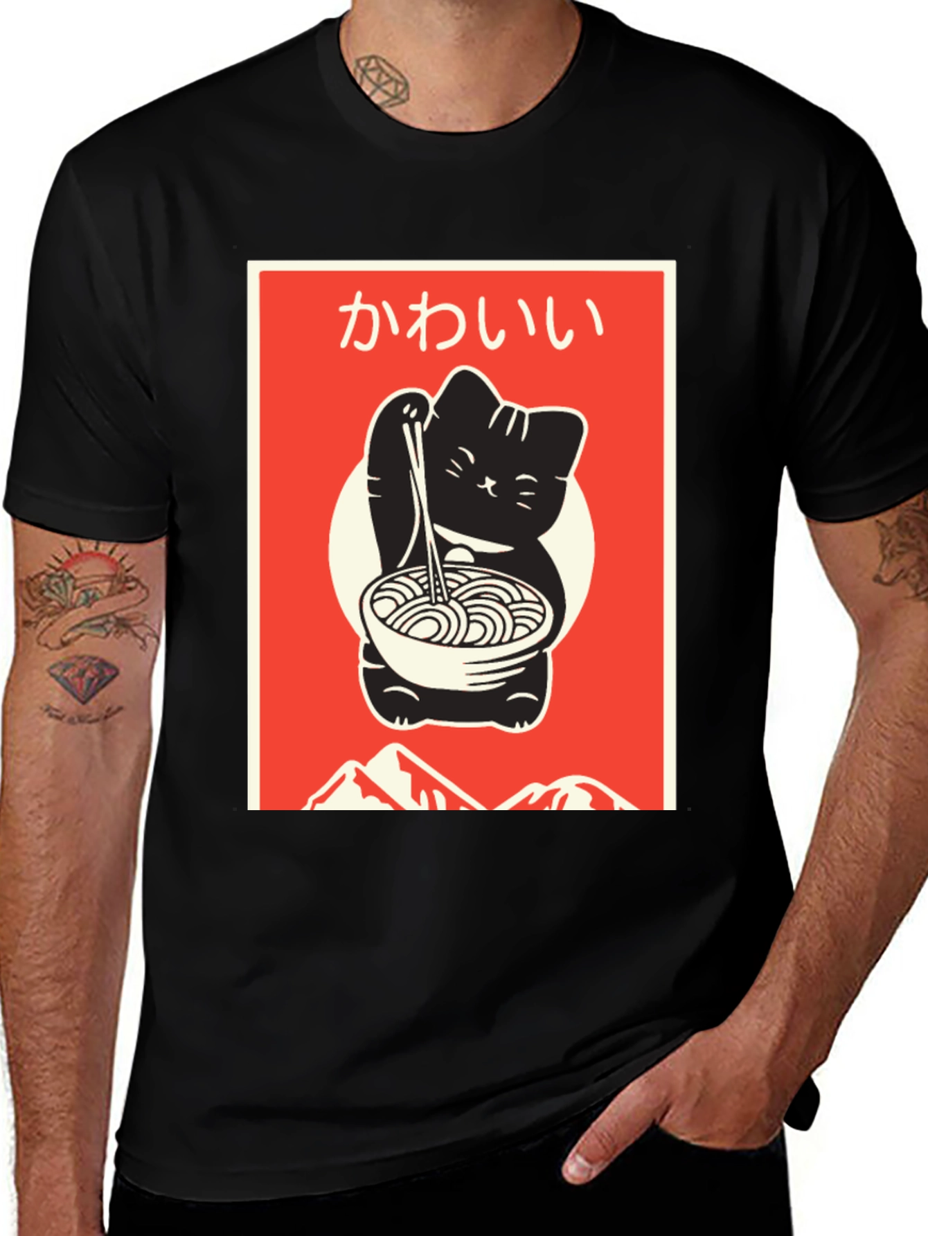 Kawaii Ramen Cat T-Shirt - Stylish Anime Inspired Design