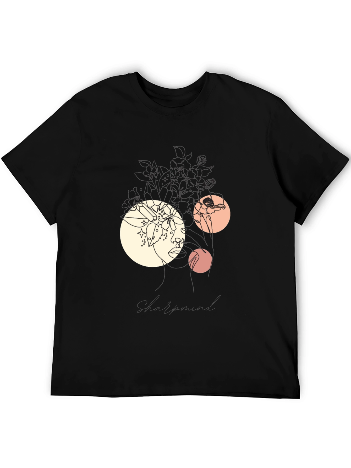Abstract Graphic Print Black T-Shirt