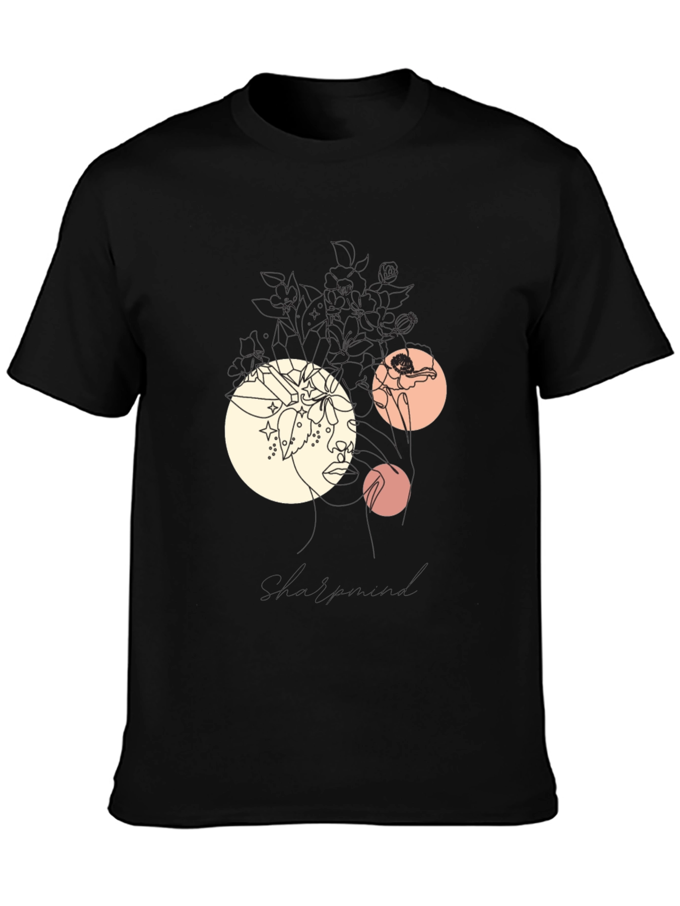 Abstract Graphic Print Black T-Shirt