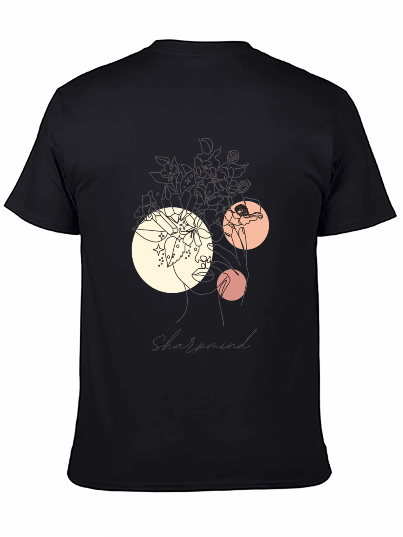Abstract Graphic Print Black T-Shirt