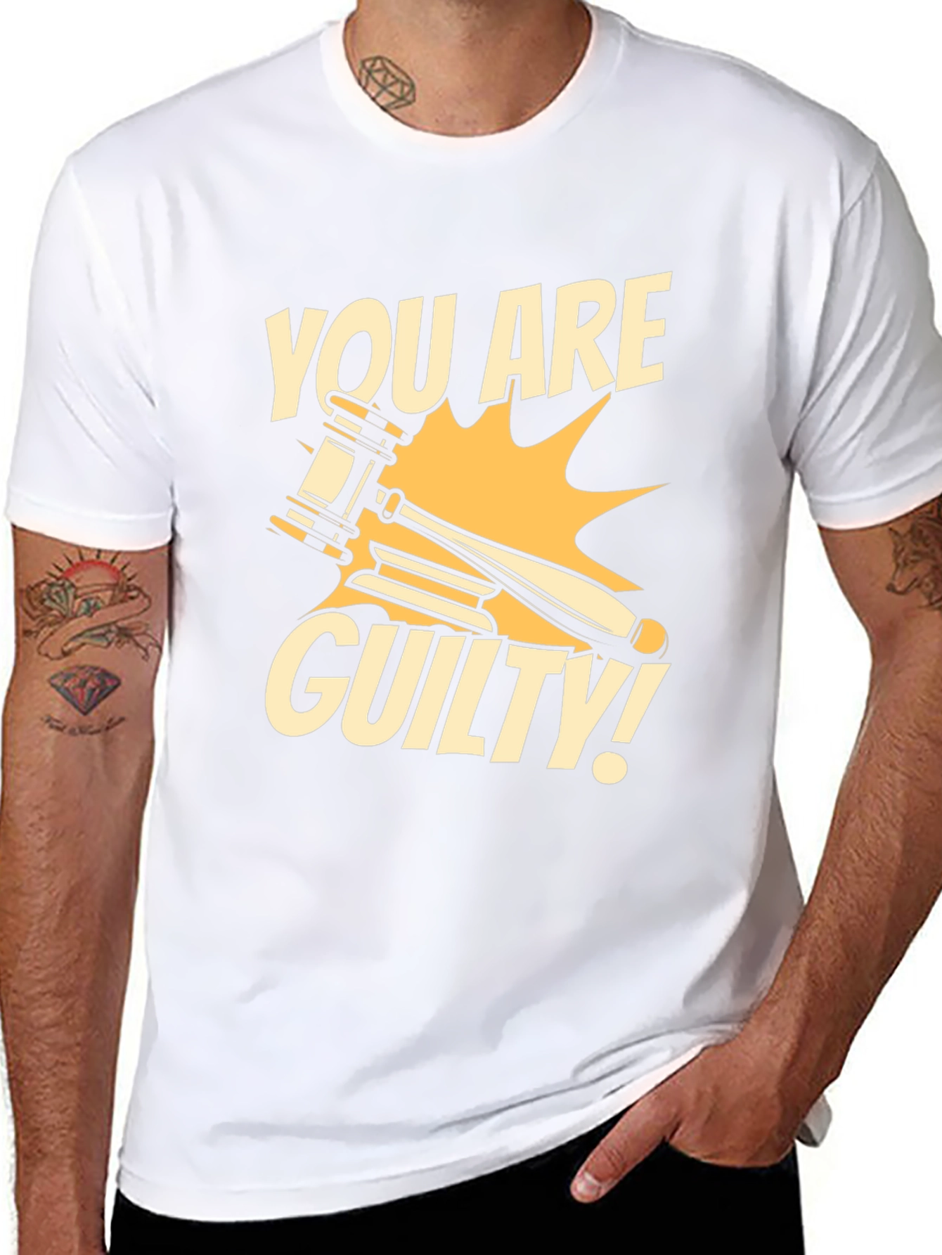 You Are Guilty T-Shirt - Novelty Courtroom Gavel Design