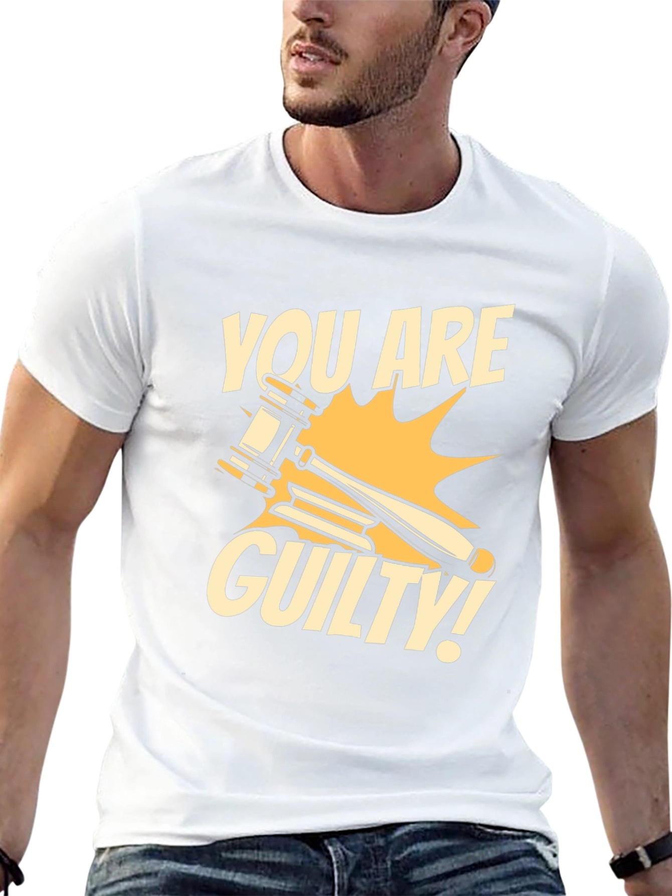 You Are Guilty T-Shirt - Novelty Courtroom Gavel Design