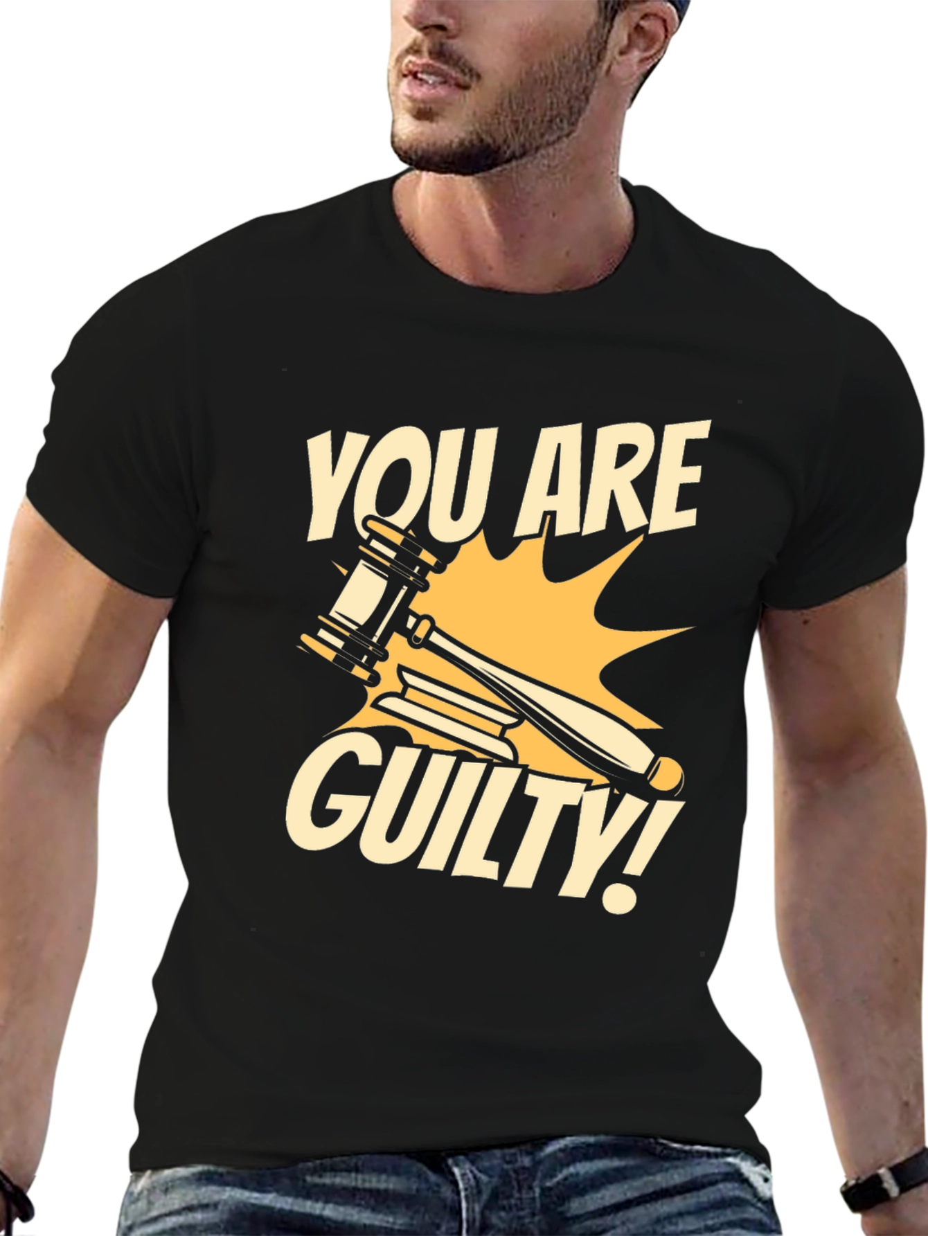 You Are Guilty T-Shirt - Novelty Courtroom Gavel Design