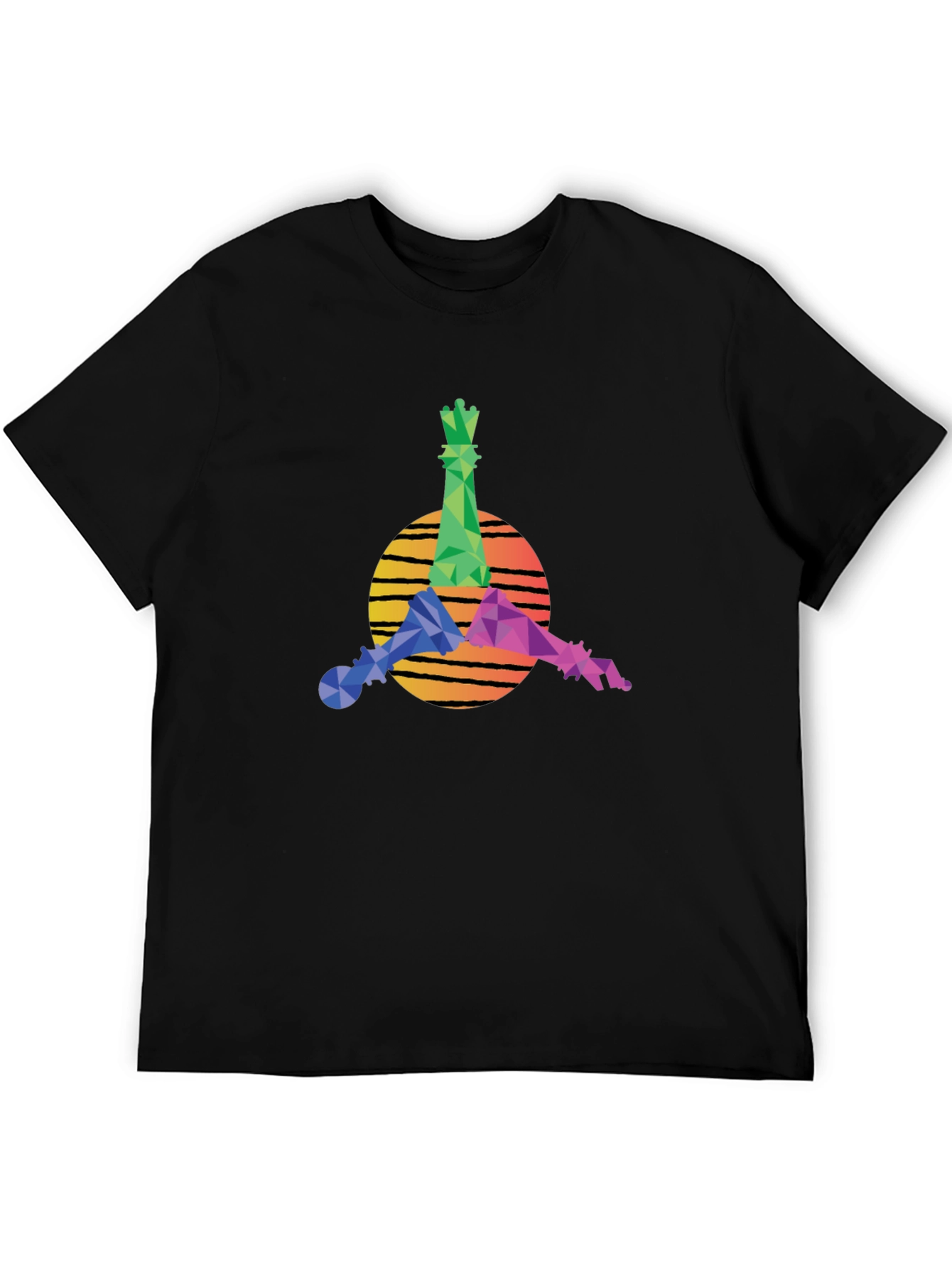 Geometric Chess Kings Graphic Tee - Stylish Casual Wear