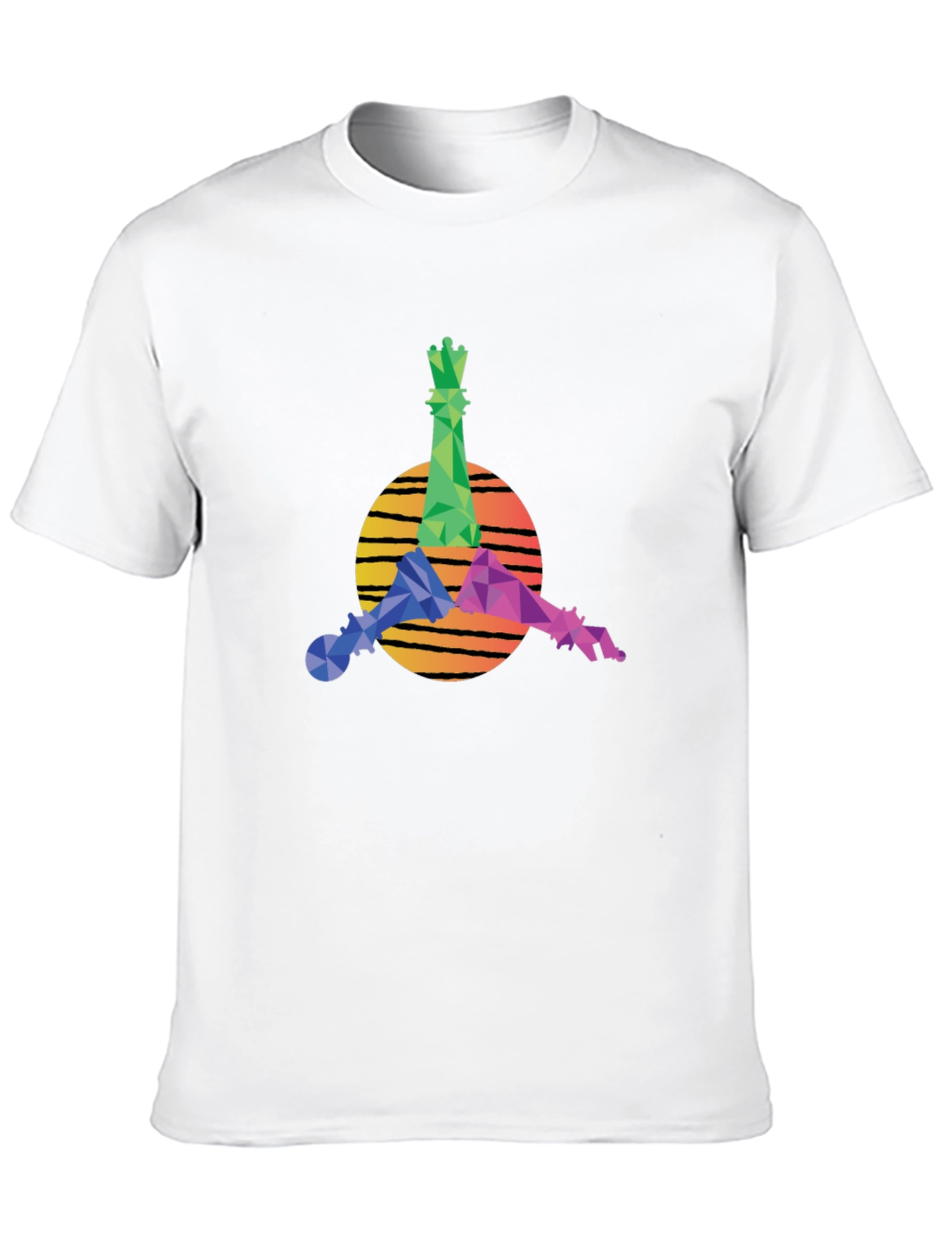 Geometric Chess Kings Graphic Tee - Stylish Casual Wear