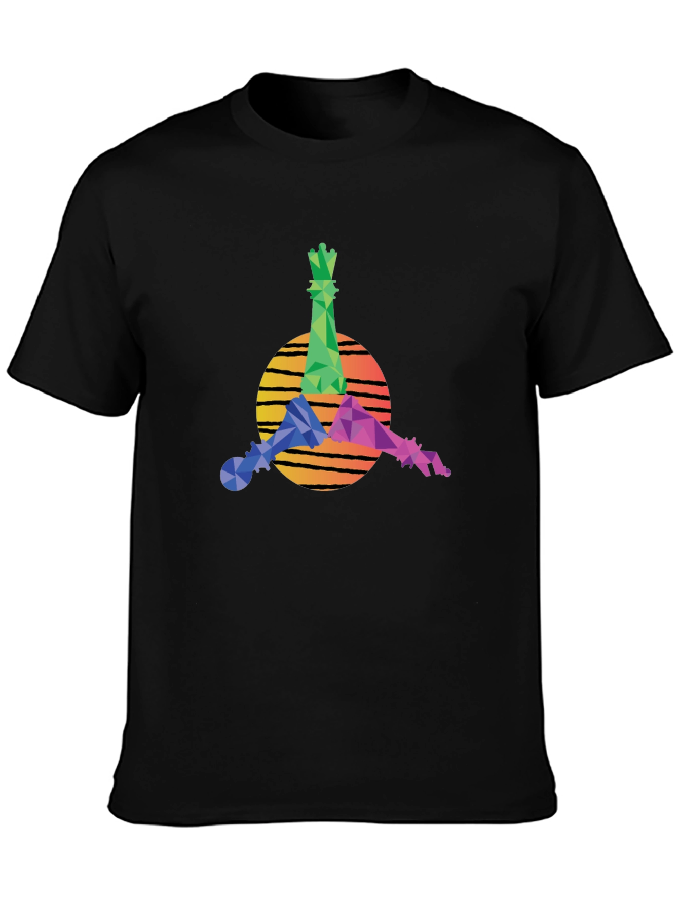 Geometric Chess Kings Graphic Tee - Stylish Casual Wear