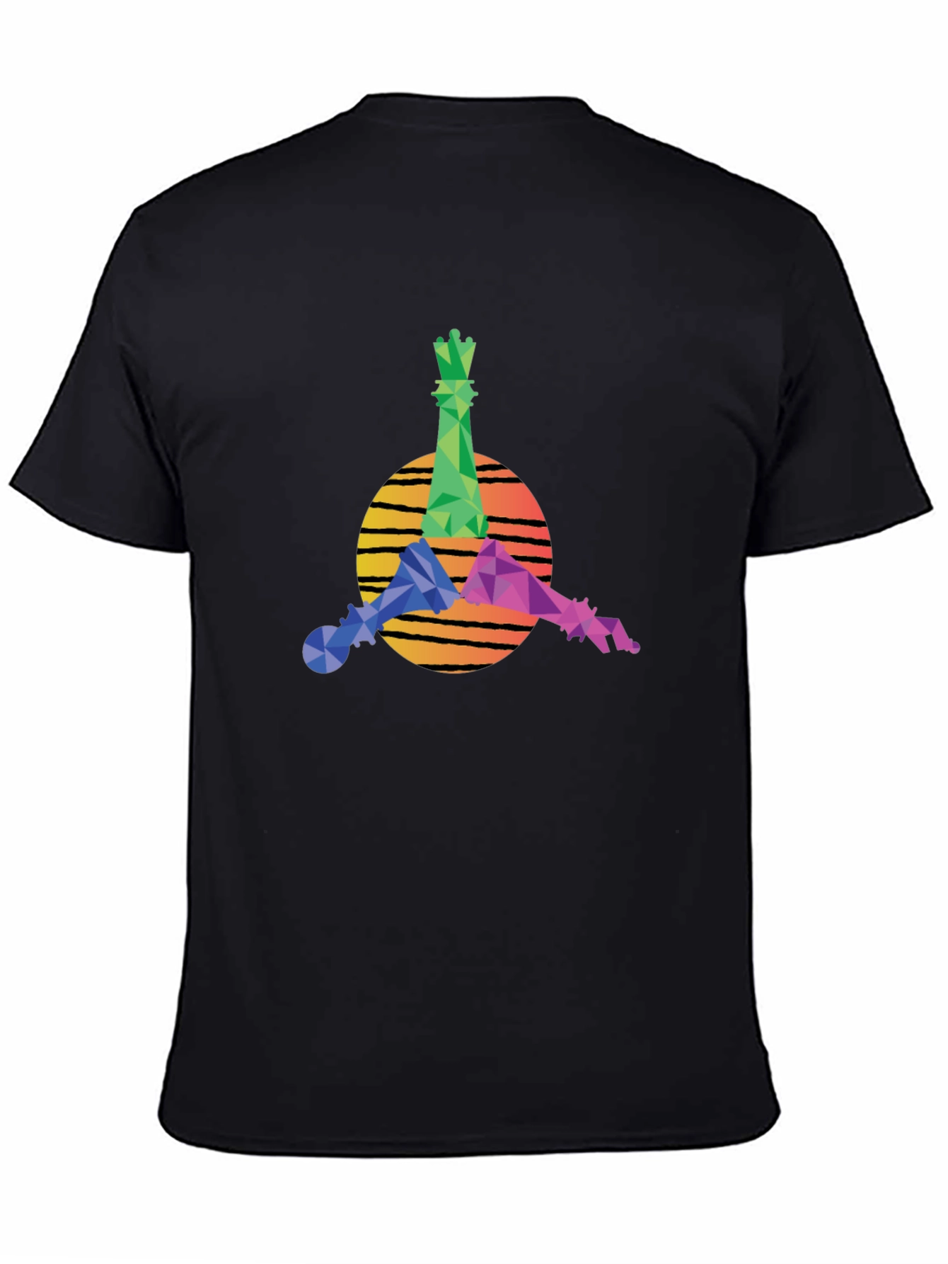 Geometric Chess Kings Graphic Tee - Stylish Casual Wear