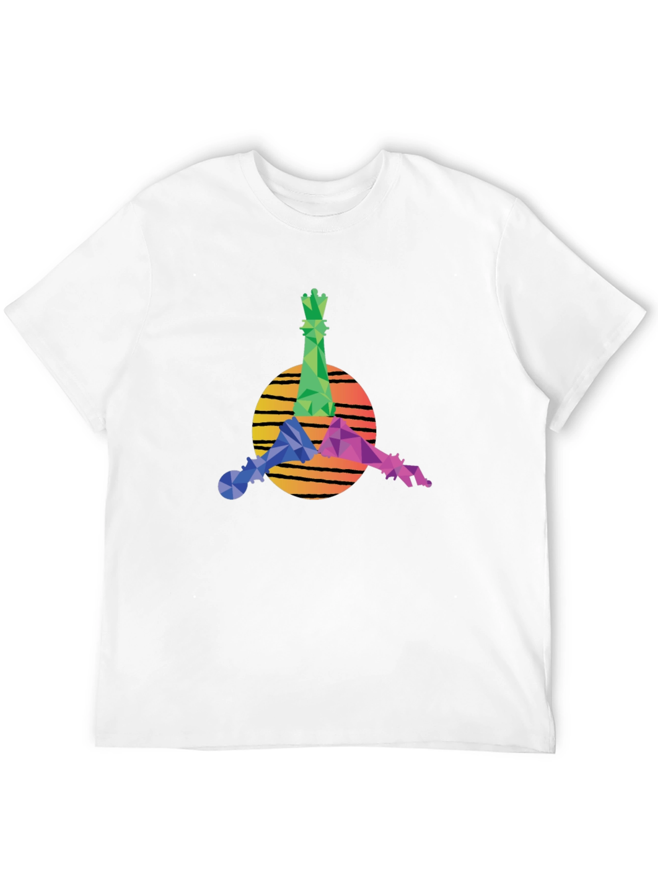 Geometric Chess Kings Graphic Tee - Stylish Casual Wear