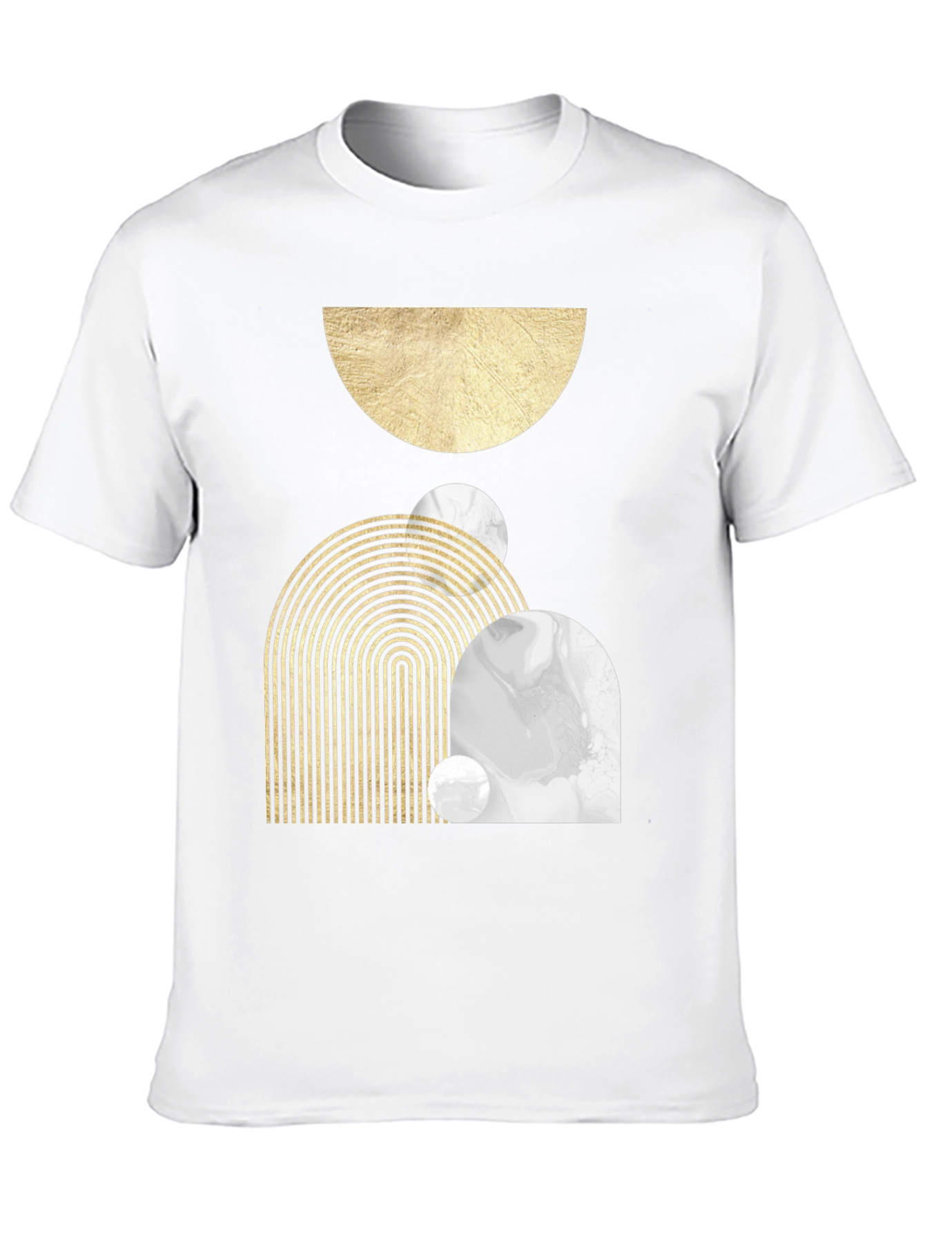Abstract Geometric Print Black T-Shirt