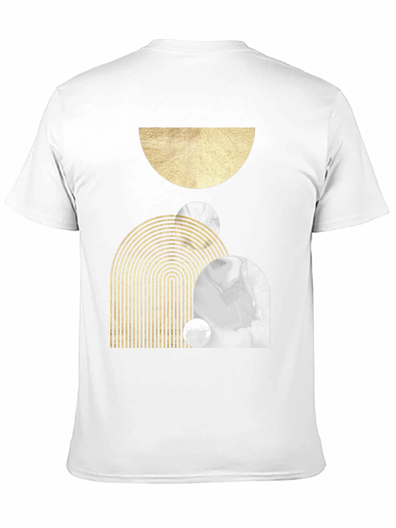 Abstract Geometric Print Black T-Shirt