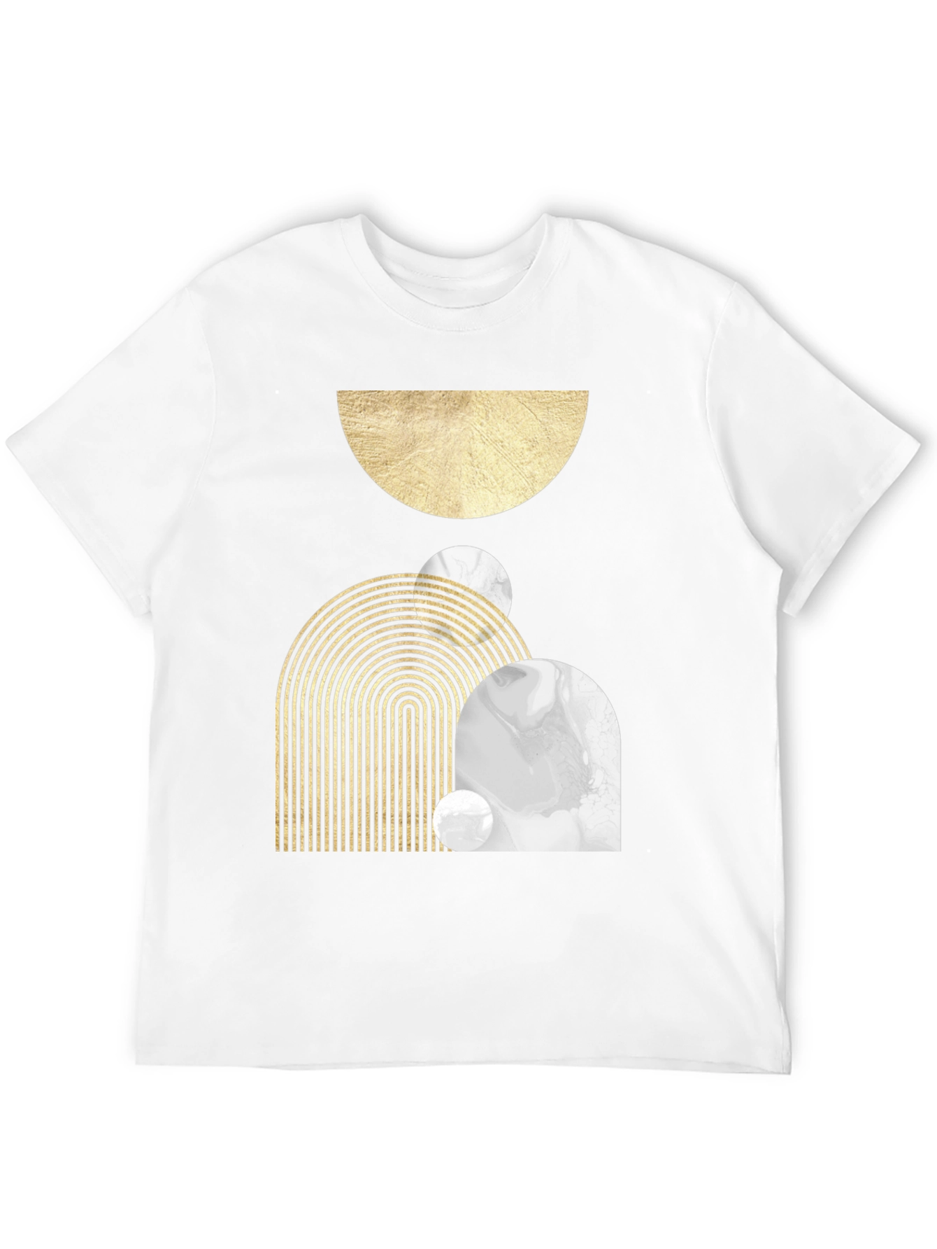 Abstract Geometric Print Black T-Shirt