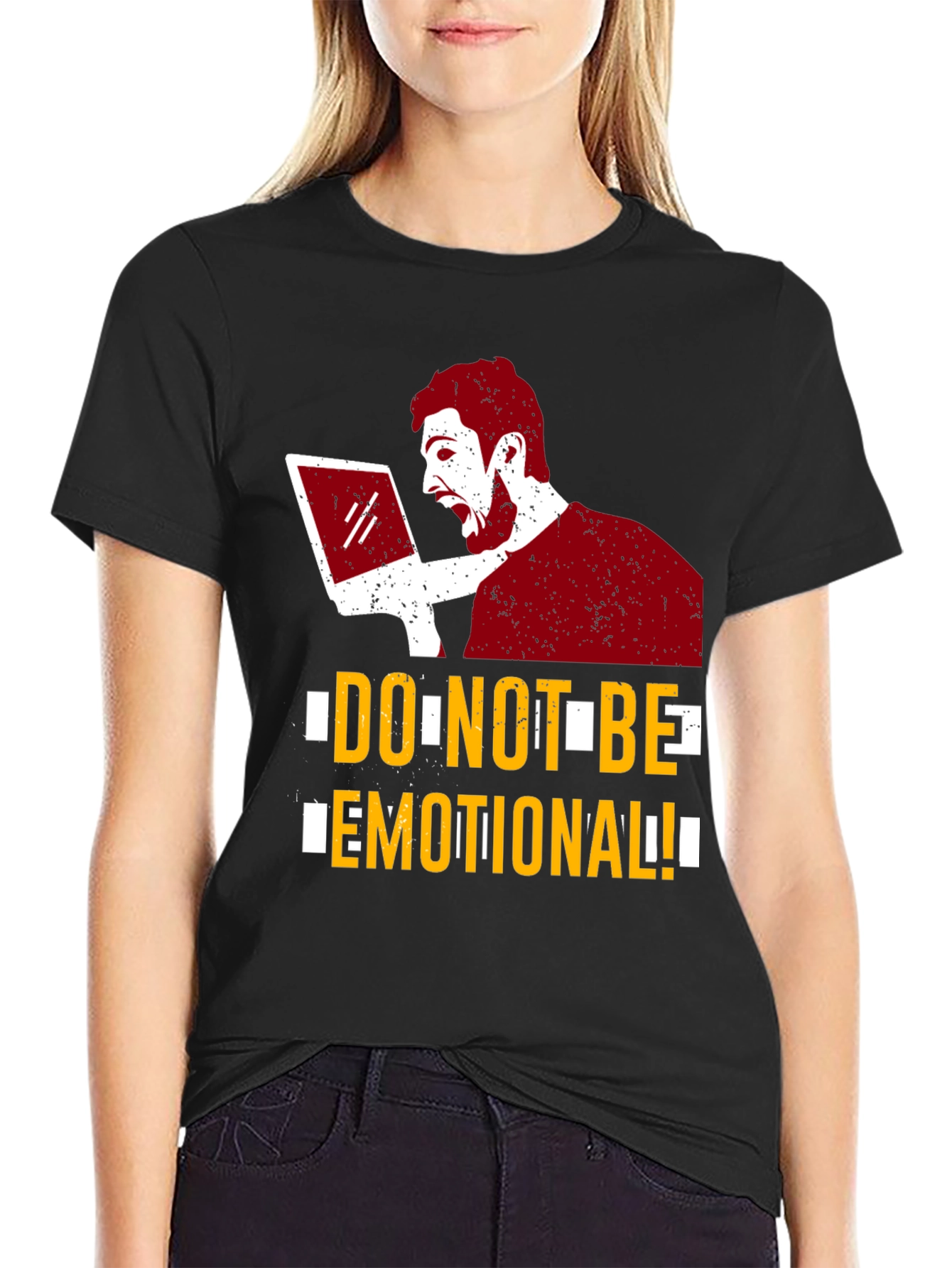 Do Not Be Emotional Graphic Tee - Black