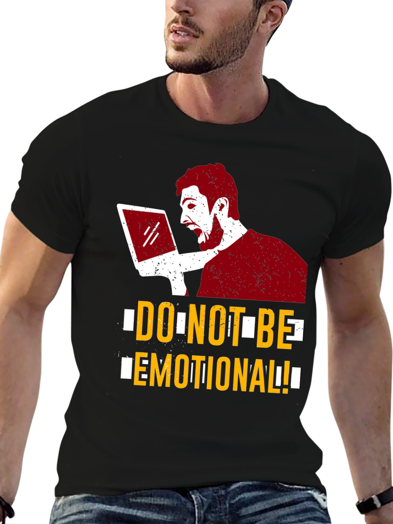 Do Not Be Emotional Graphic Tee - Black