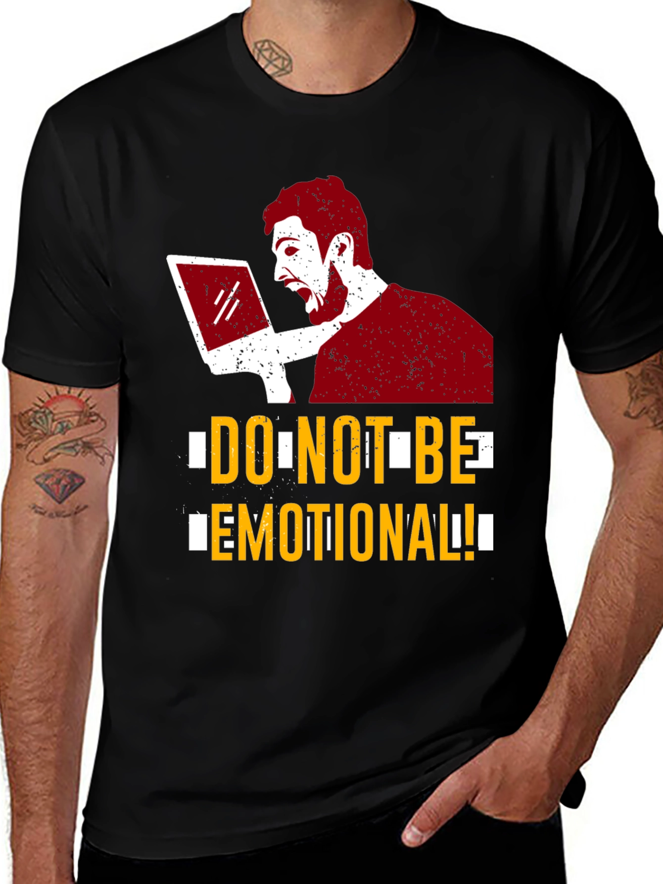 Do Not Be Emotional Graphic Tee - Black
