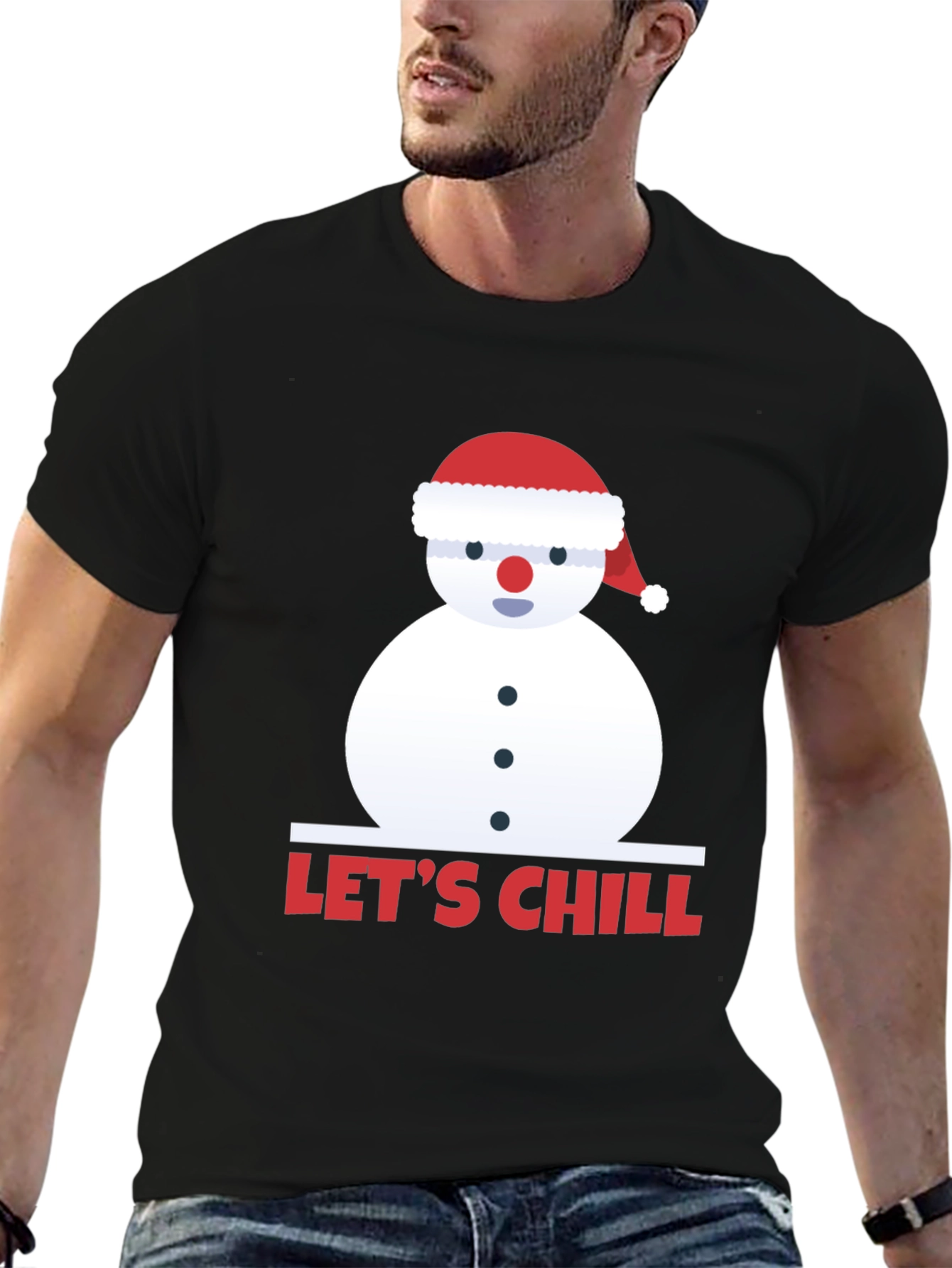 Lets Chill Snowman Graphic T-Shirt - Winter Holiday