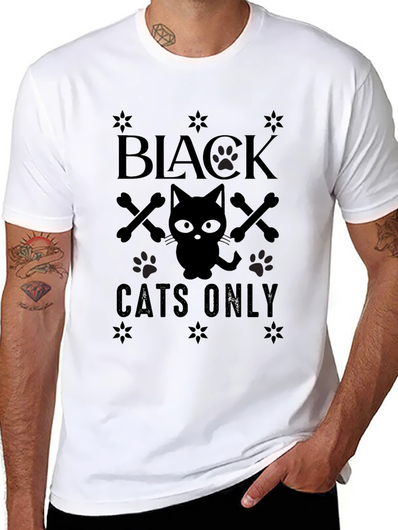 Black Cats Only Graphic T-Shirt
