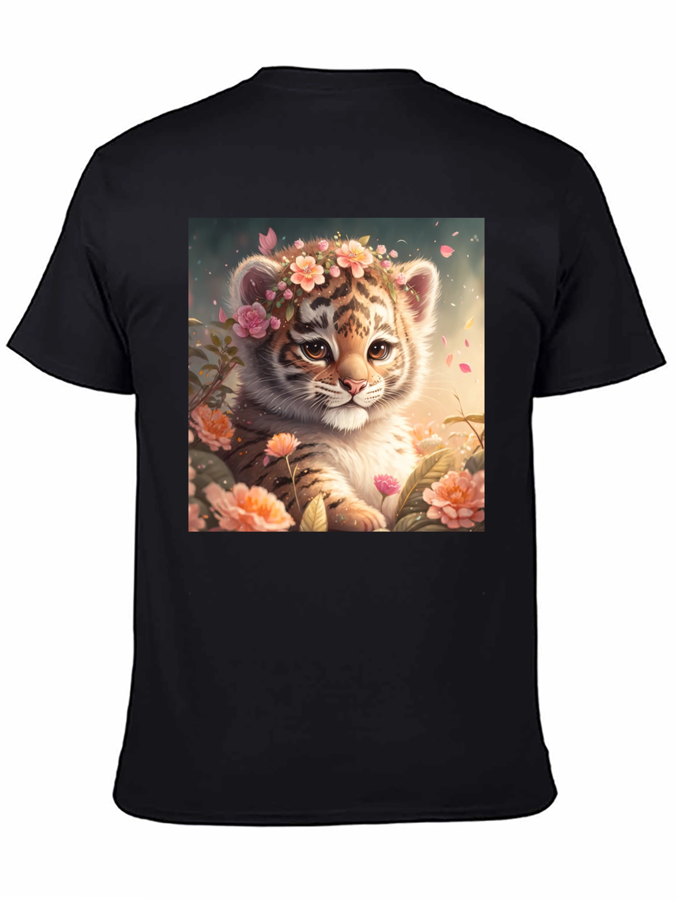 Cute Tiger Cub Floral T-Shirt