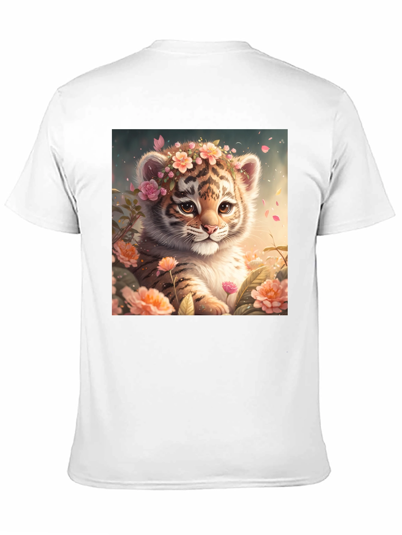 Cute Tiger Cub Floral T-Shirt