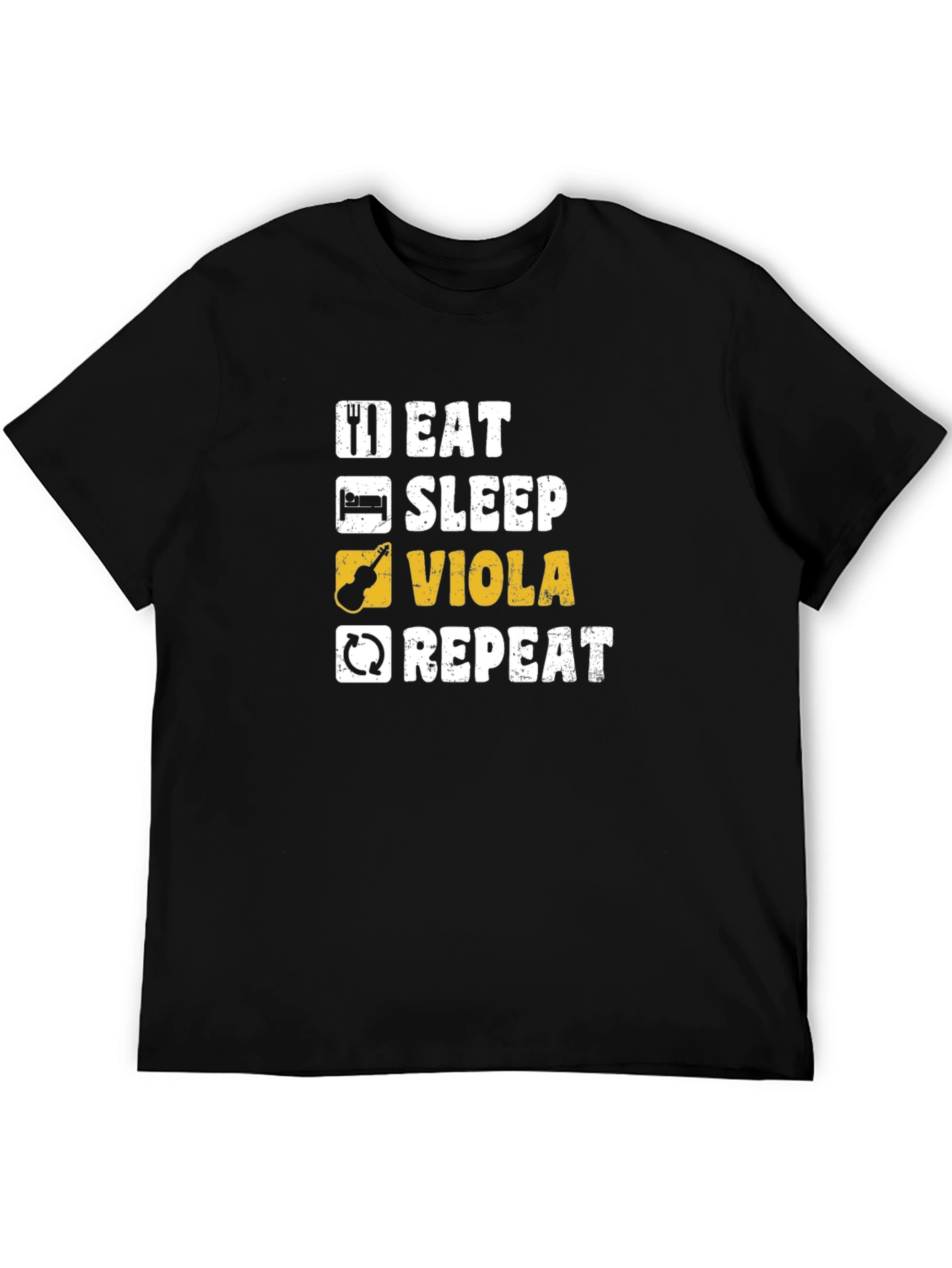Eat Sleep Viola Repeat Black T-Shirt