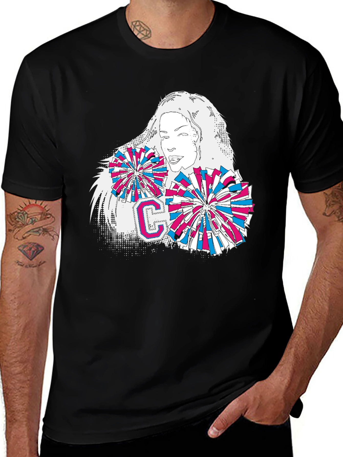 Cheerleader Graphic T-Shirt - Stylish Cotton Tee