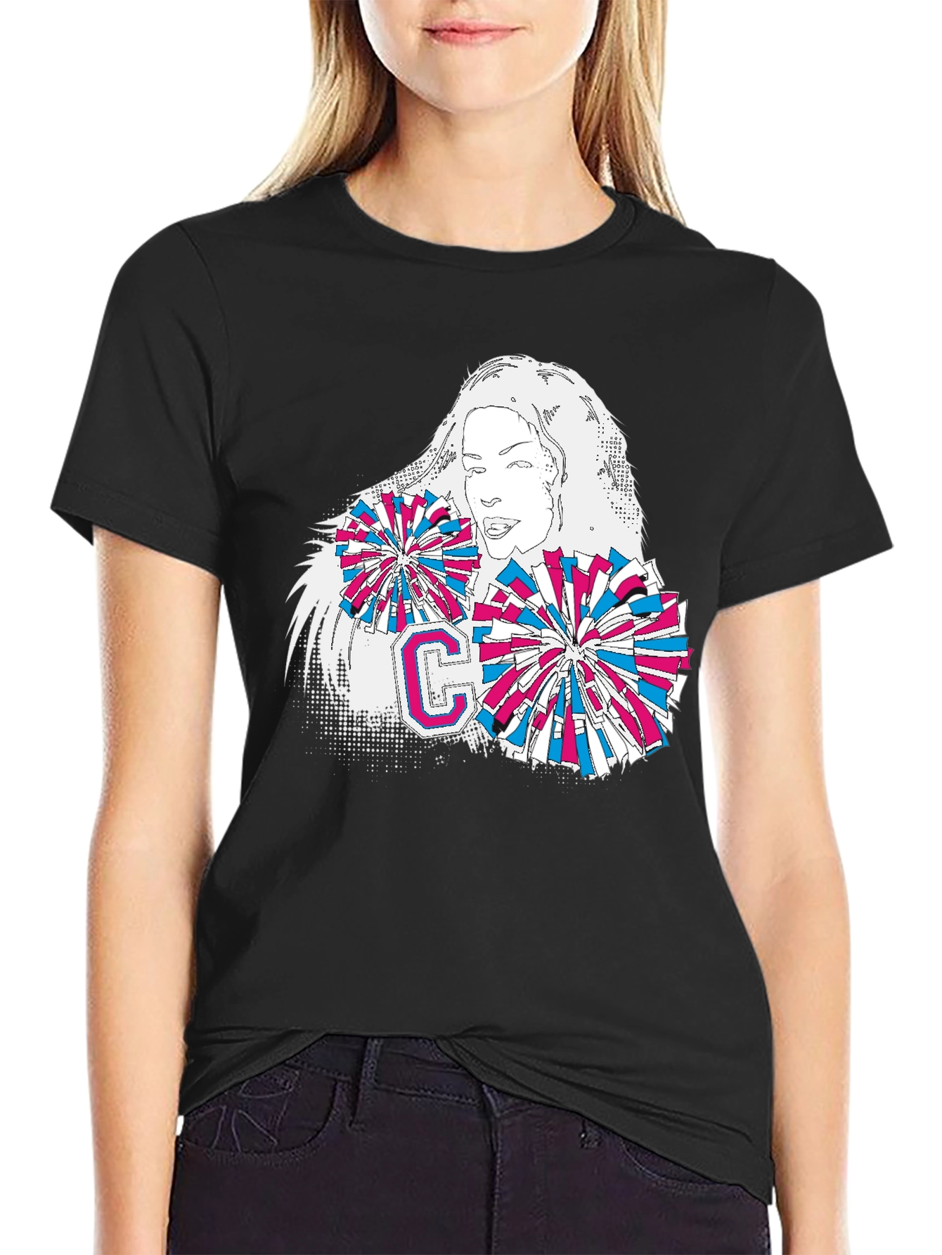 Cheerleader Graphic T-Shirt - Stylish Cotton Tee