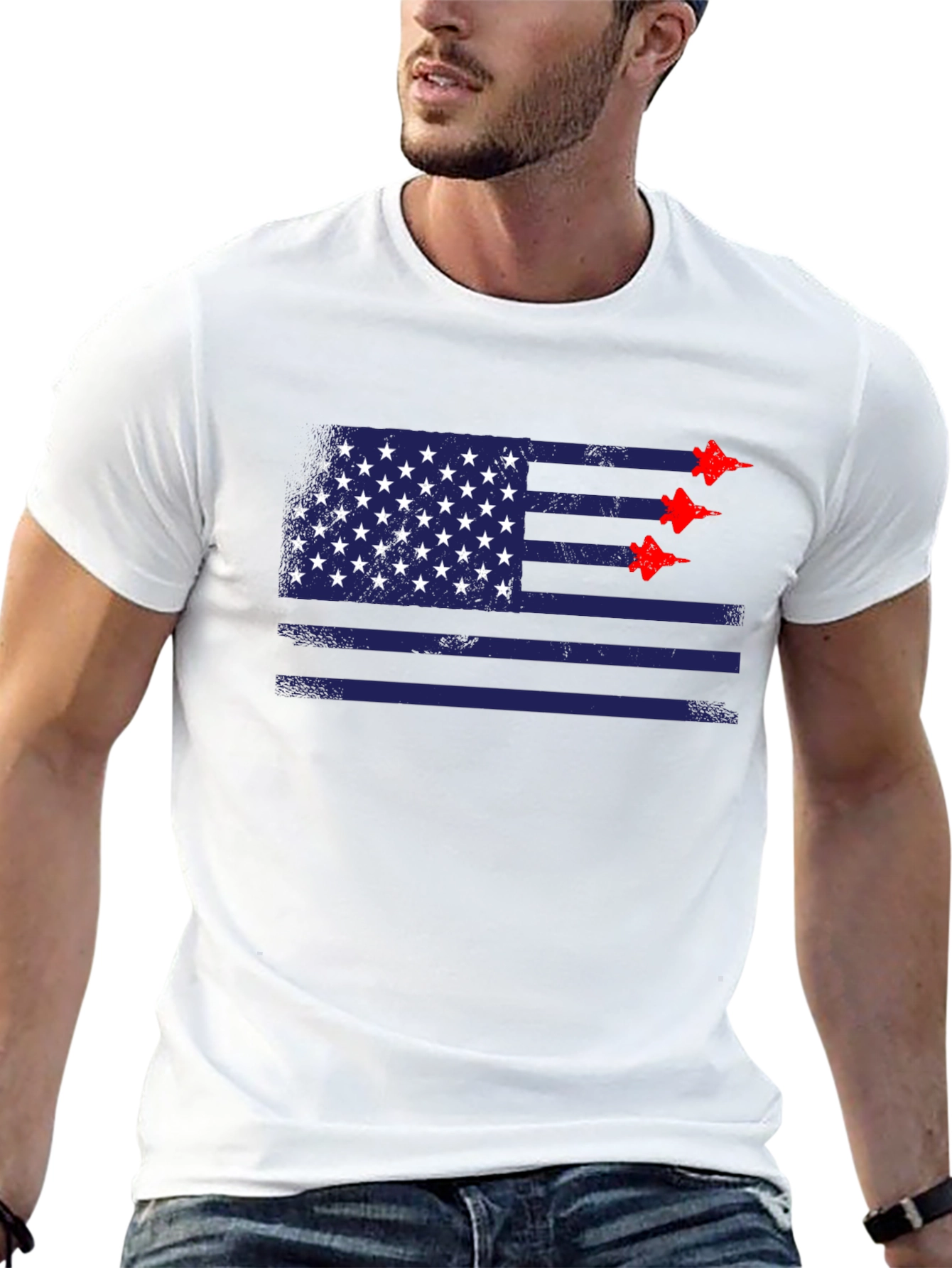American Flag Jet T-Shirt - Patriotic Style