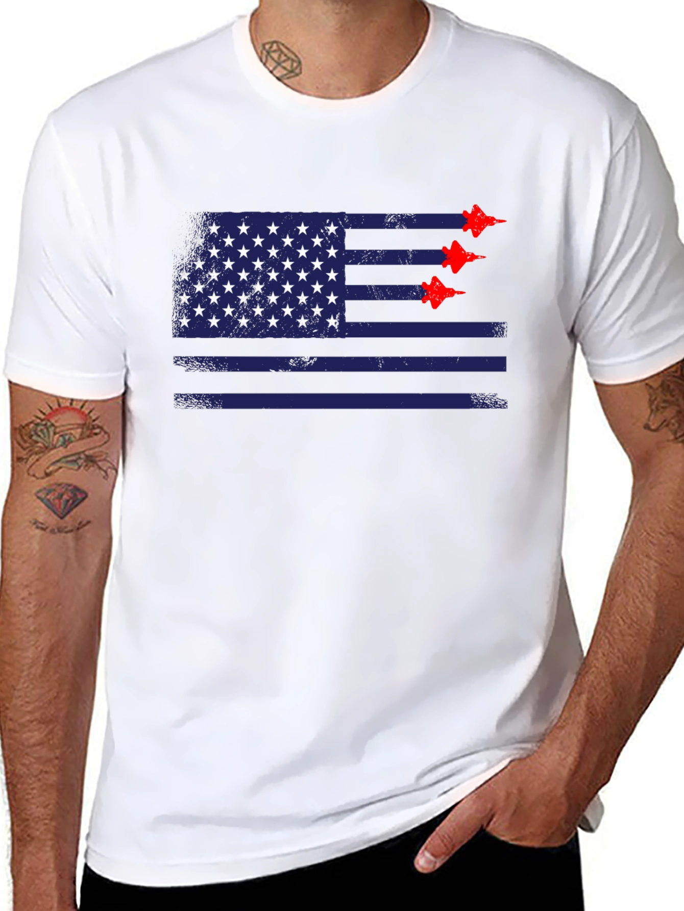 American Flag Jet T-Shirt - Patriotic Style