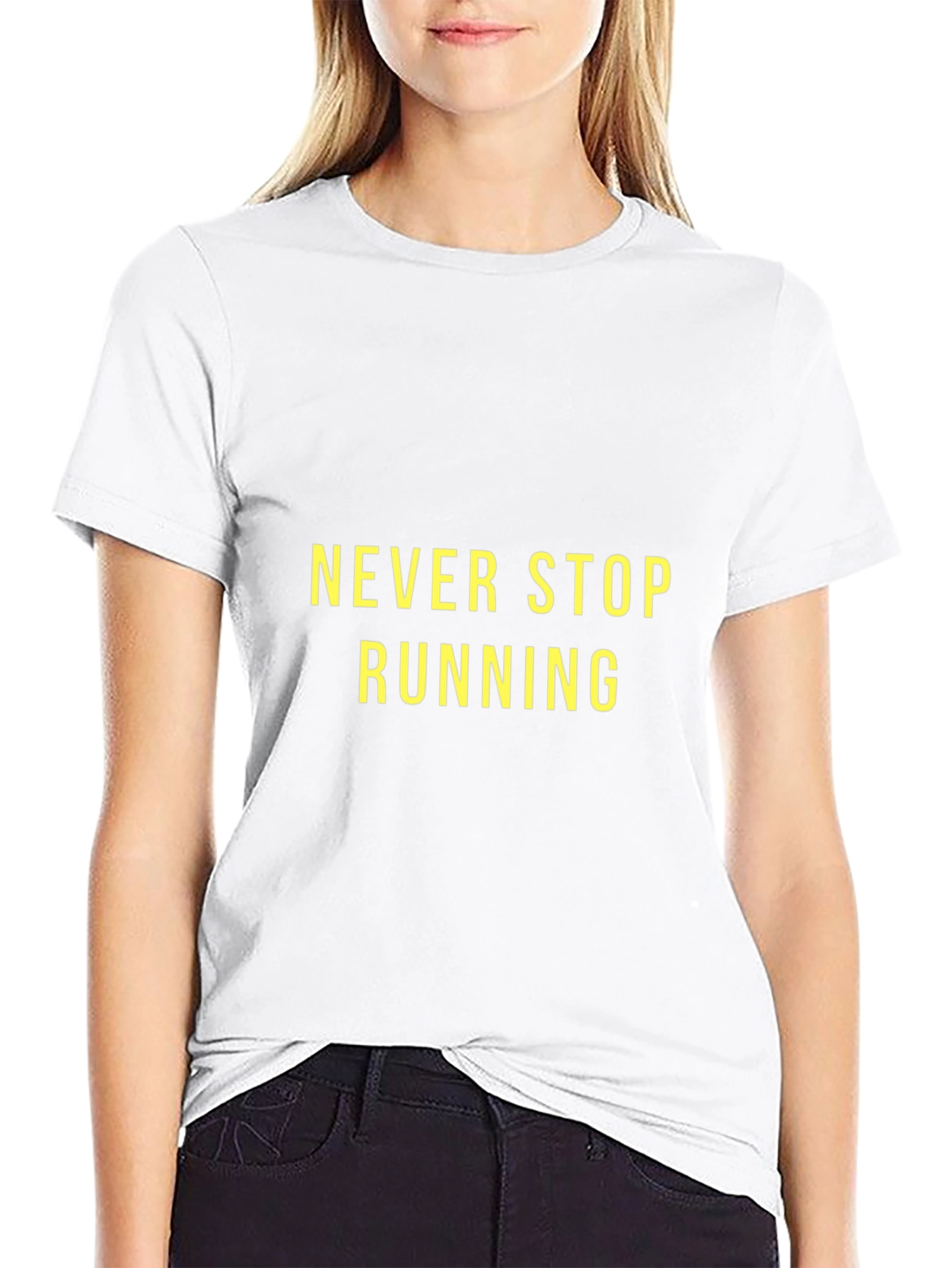 Never Stop Running Black Graphic Tee