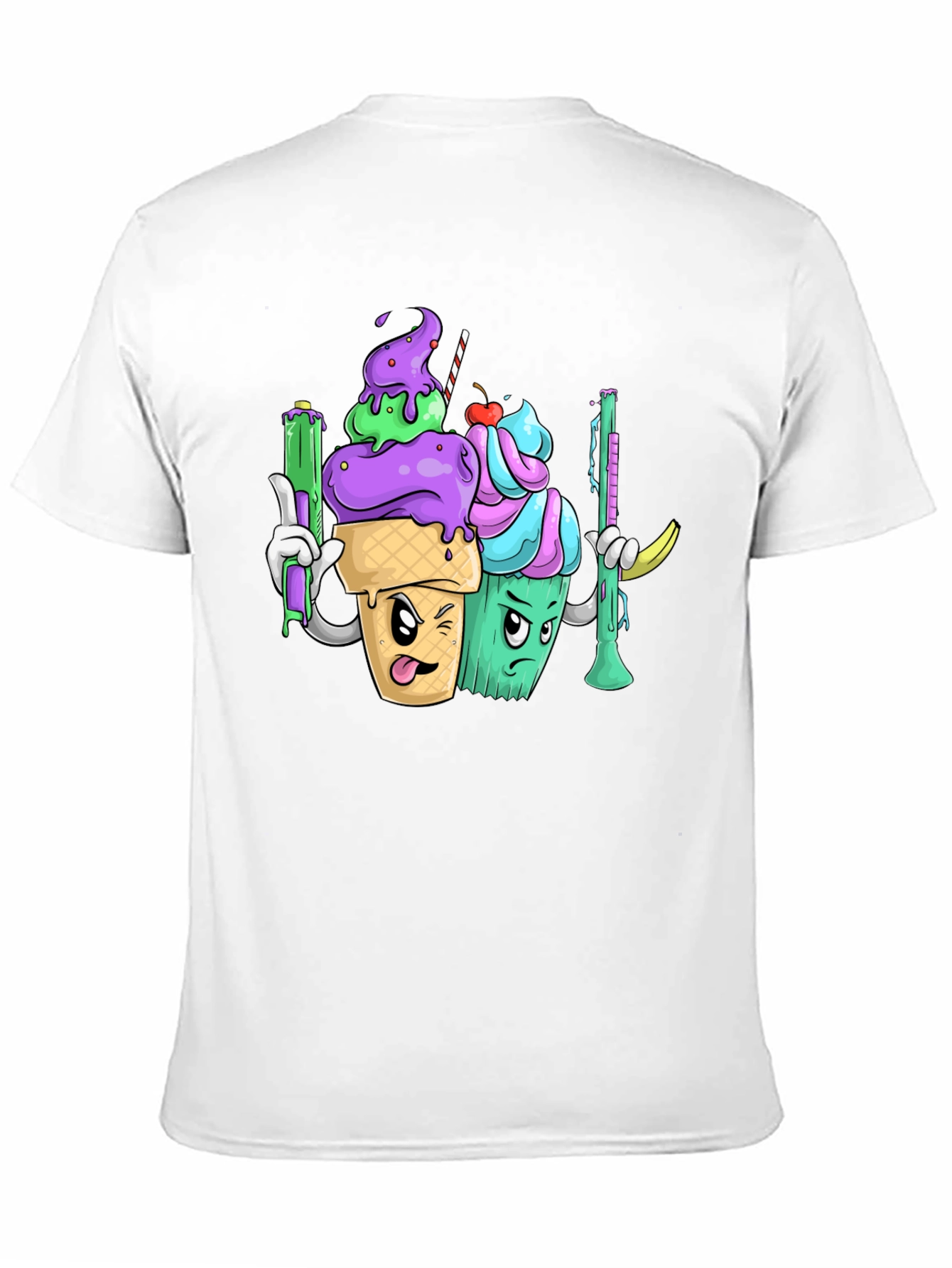 Cartoon Ice Cream Cone Graphic T-Shirt