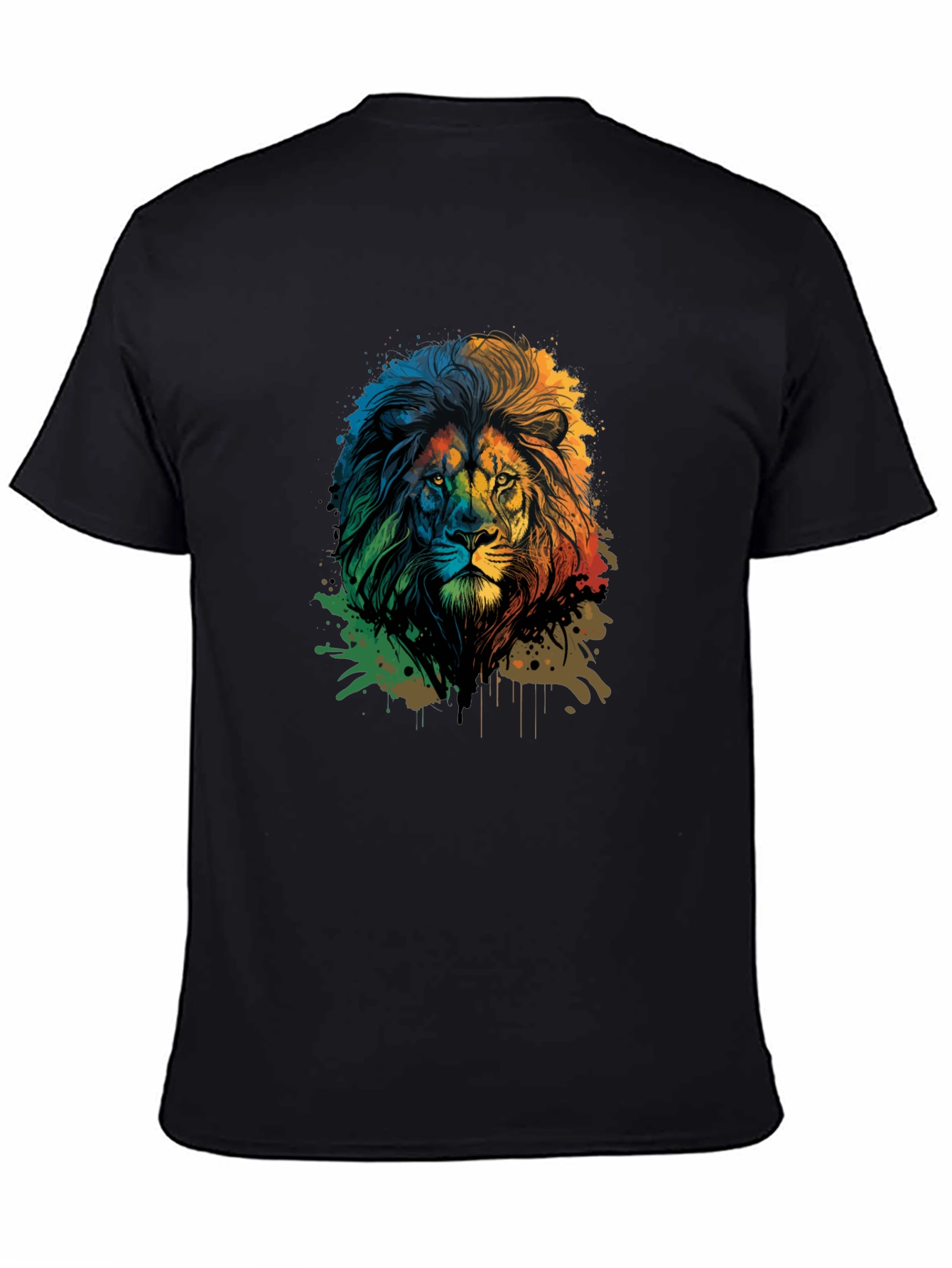 Lion Graphic Print Black Tee