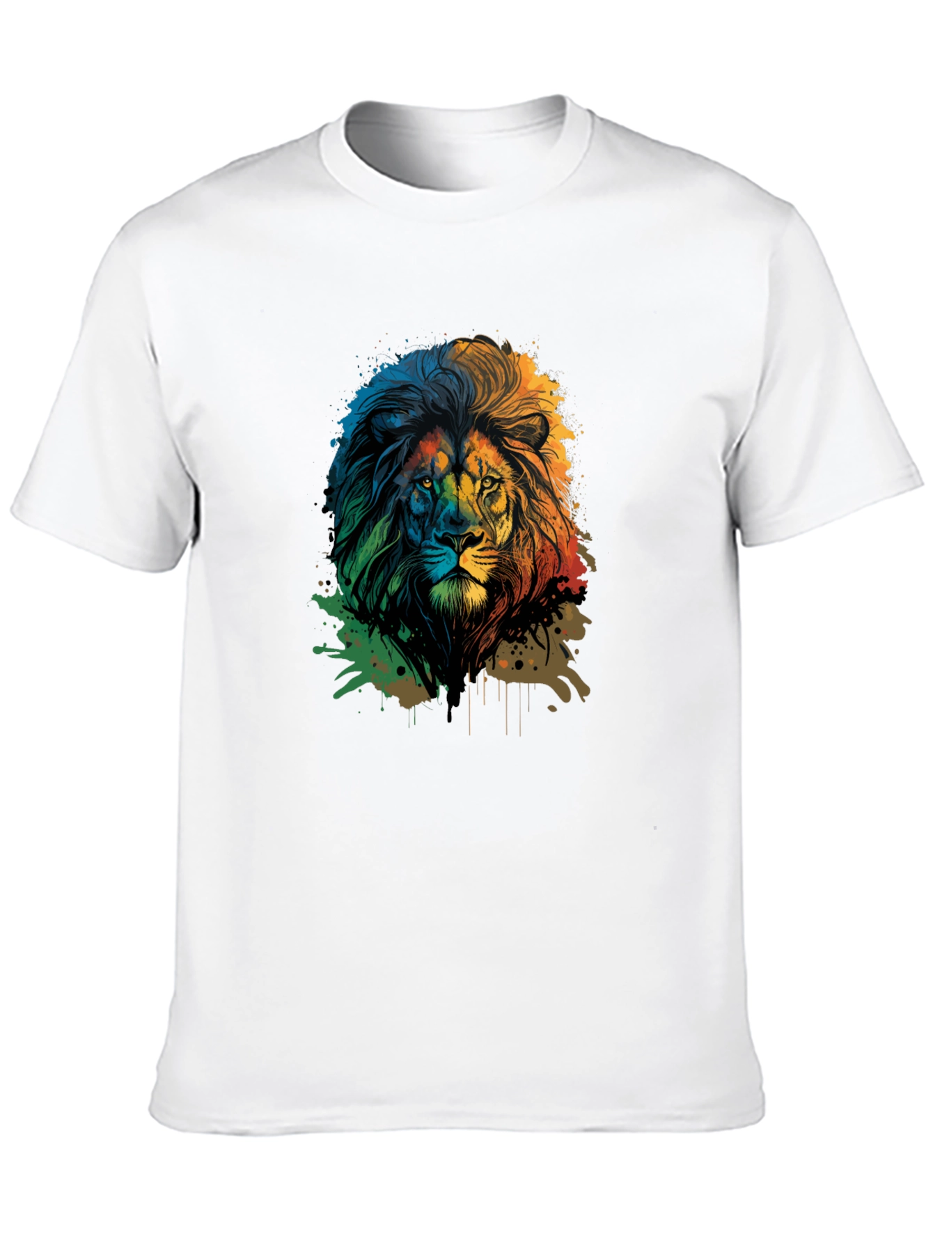 Lion Graphic Print Black Tee